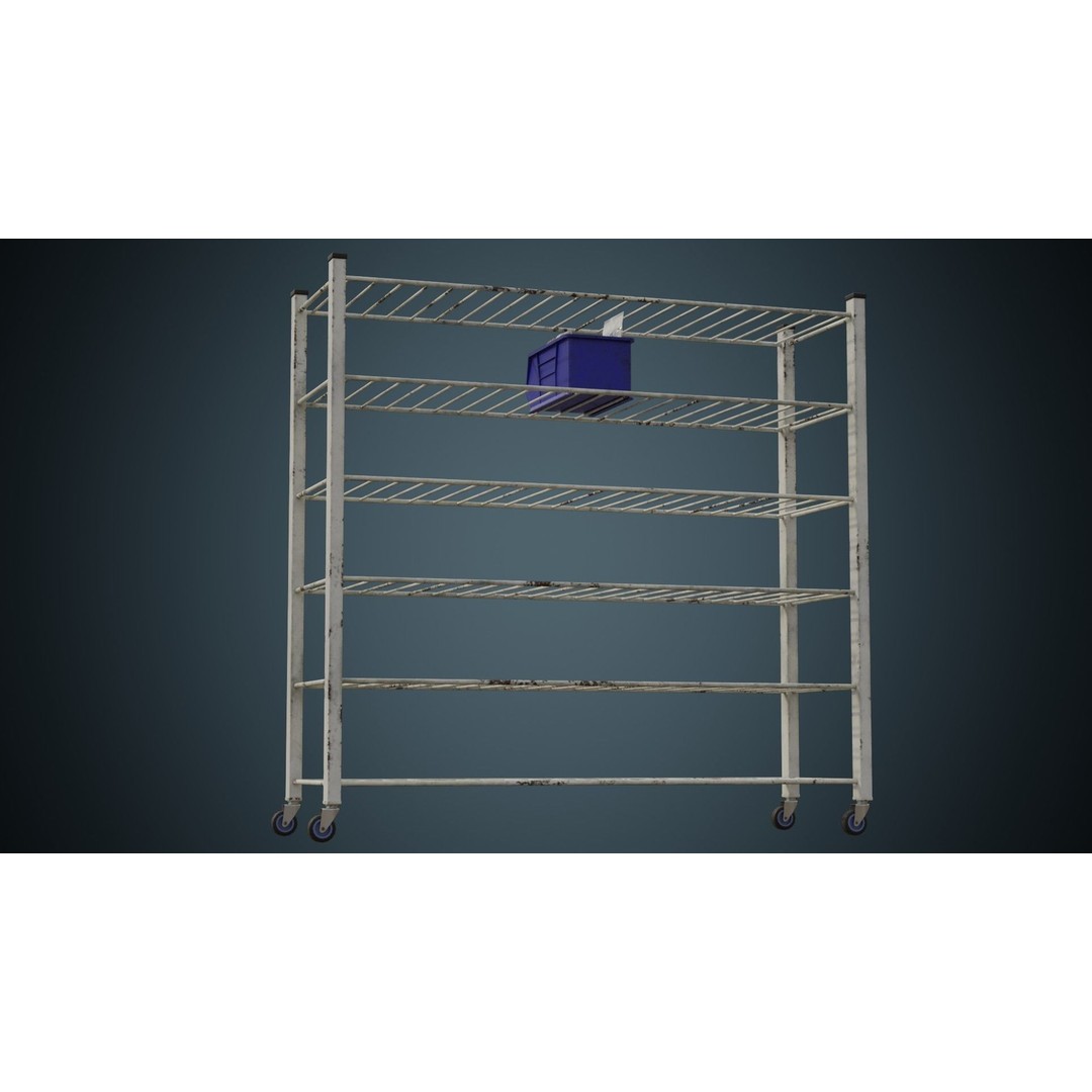 Medical Shelf 3D Model – Low Poly Game Asset, FBX, PBR Textures - View 8