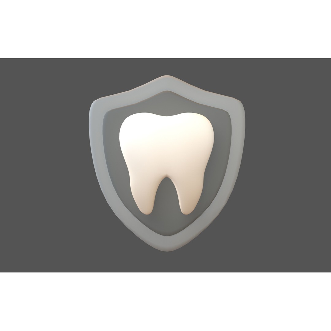 Protect Tooth Emoji 3D Model – Low Poly Cartoon Asset, FBX, PBR Textures - View 3