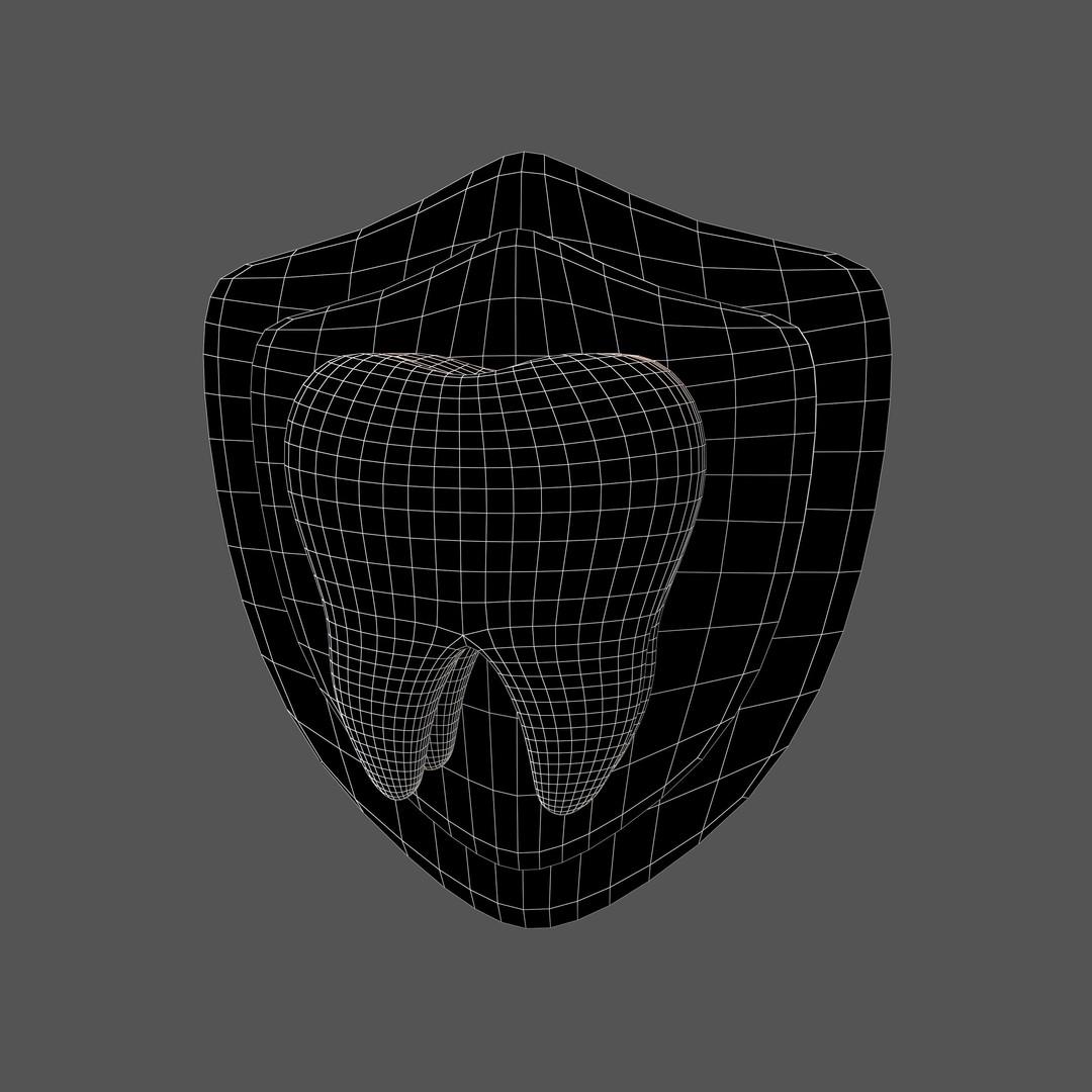 Protect Tooth Emoji 3D Model – Low Poly Cartoon Asset, FBX, PBR Textures - View 6