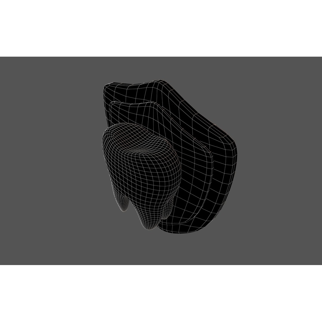 Protect Tooth Emoji 3D Model – Low Poly Cartoon Asset, FBX, PBR Textures - View 8