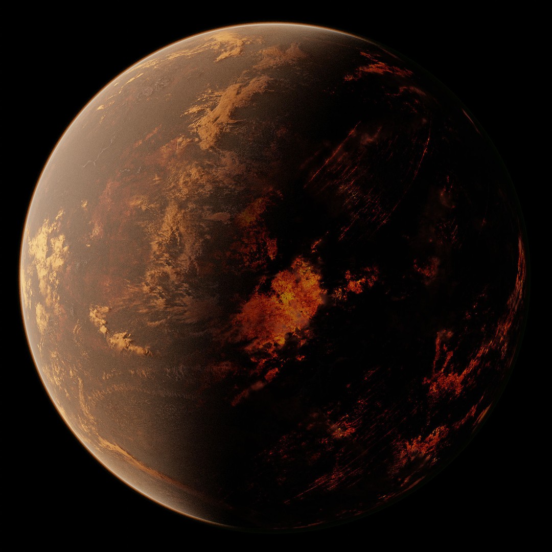 Planet Karbala 3D Model – Ultra-Realistic Celestial Asset, Blender - View 3