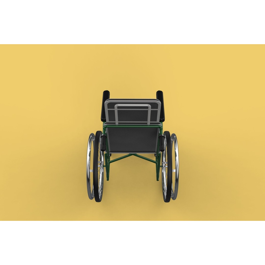 Reclining Wheelchair 3D Model – Medical Manual Folding Design, FBX - View 31