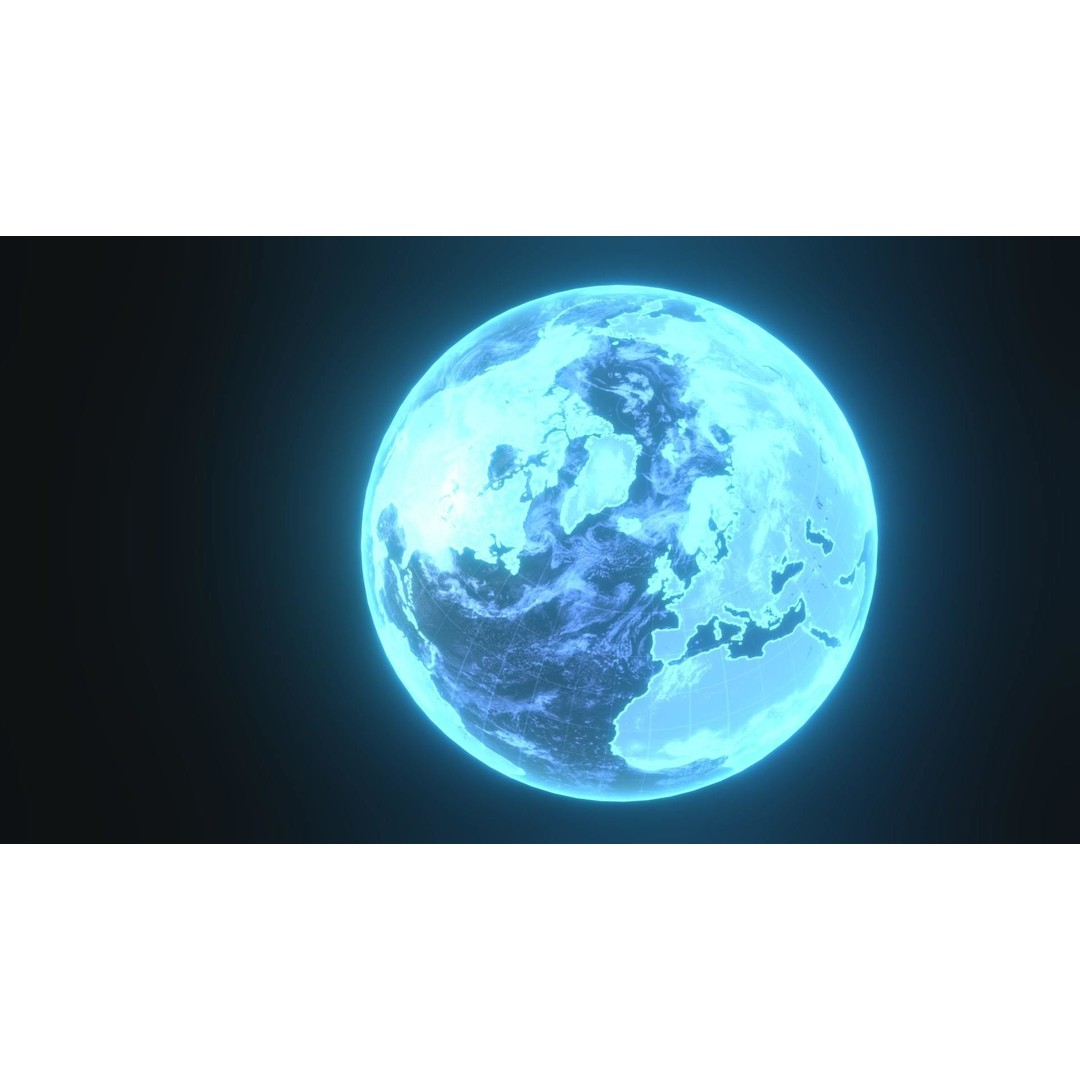 Planet Earth Hologram 3D Model – Low Poly Sci-Fi Asset, FBX, Blender - View 11