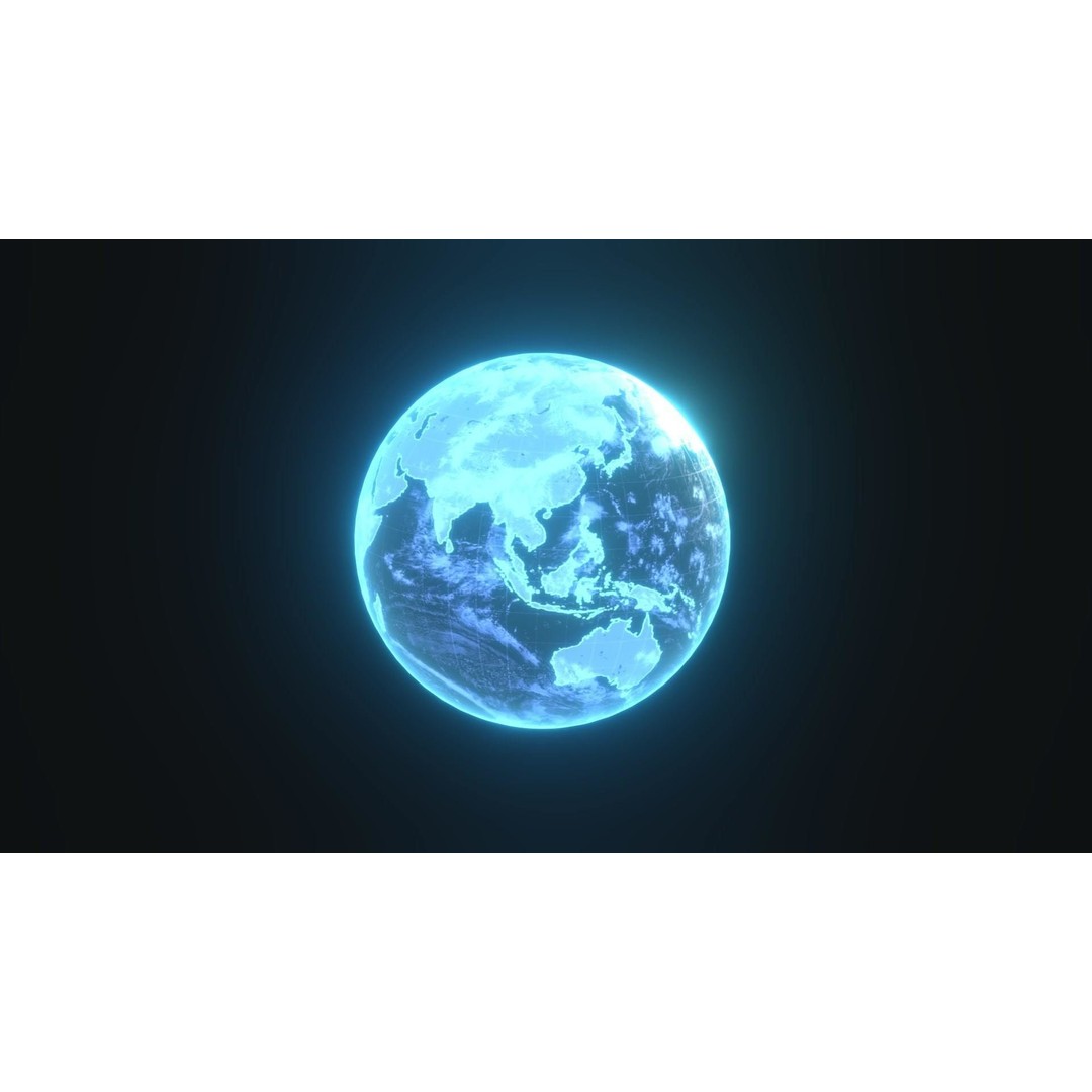 Planet Earth Hologram 3D Model – Low Poly Sci-Fi Asset, FBX, Blender - View 12
