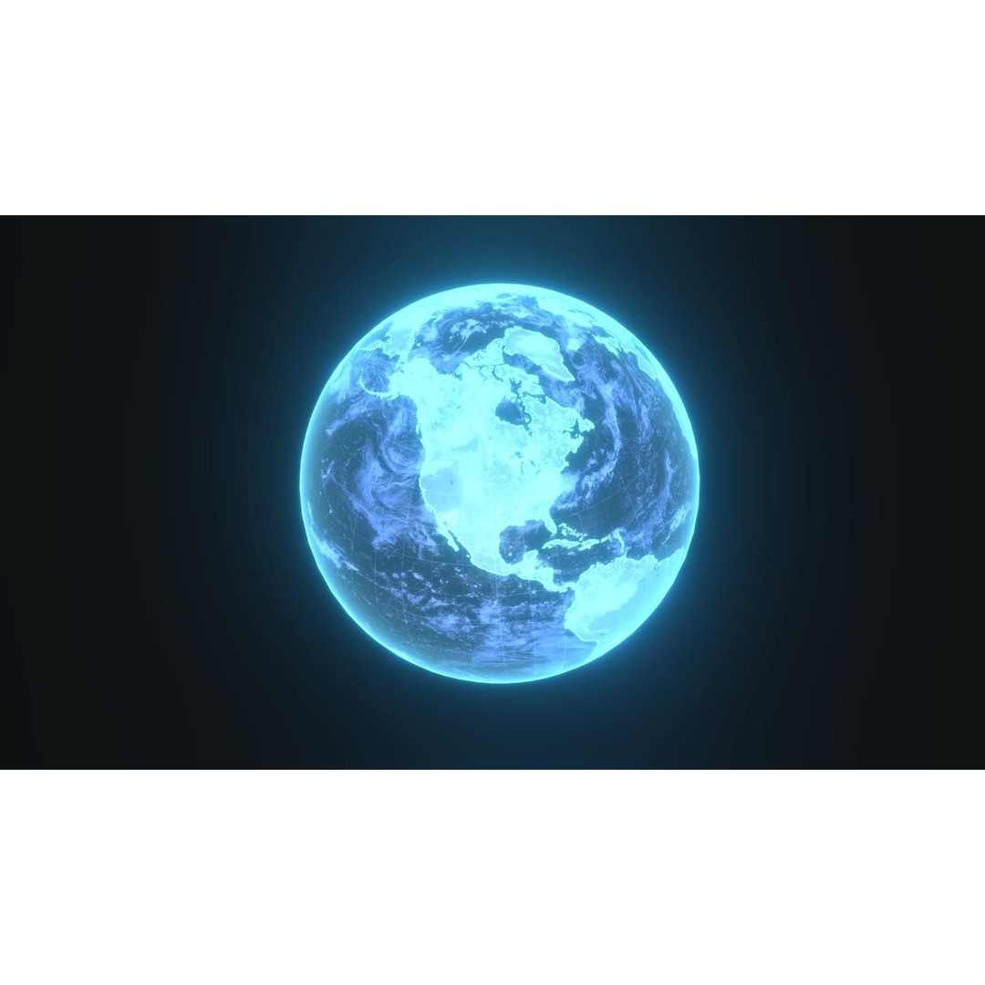 Planet Earth Hologram 3D Model – Low Poly Sci-Fi Asset, FBX, Blender - View 14