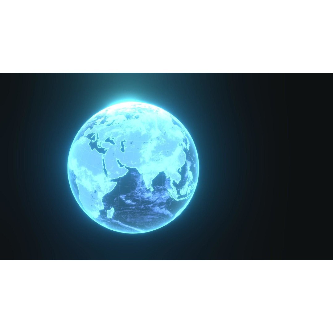 Planet Earth Hologram 3D Model – Low Poly Sci-Fi Asset, FBX, Blender - View 16