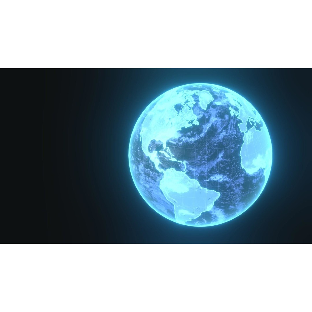 Planet Earth Hologram 3D Model – Low Poly Sci-Fi Asset, FBX, Blender - View 17
