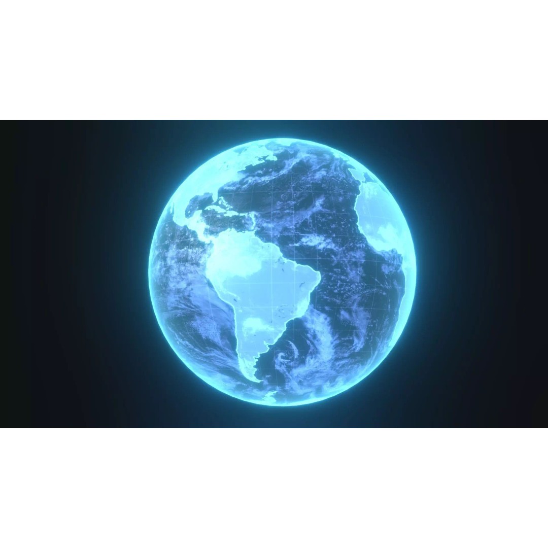 Planet Earth Hologram 3D Model – Low Poly Sci-Fi Asset, FBX, Blender - View 2