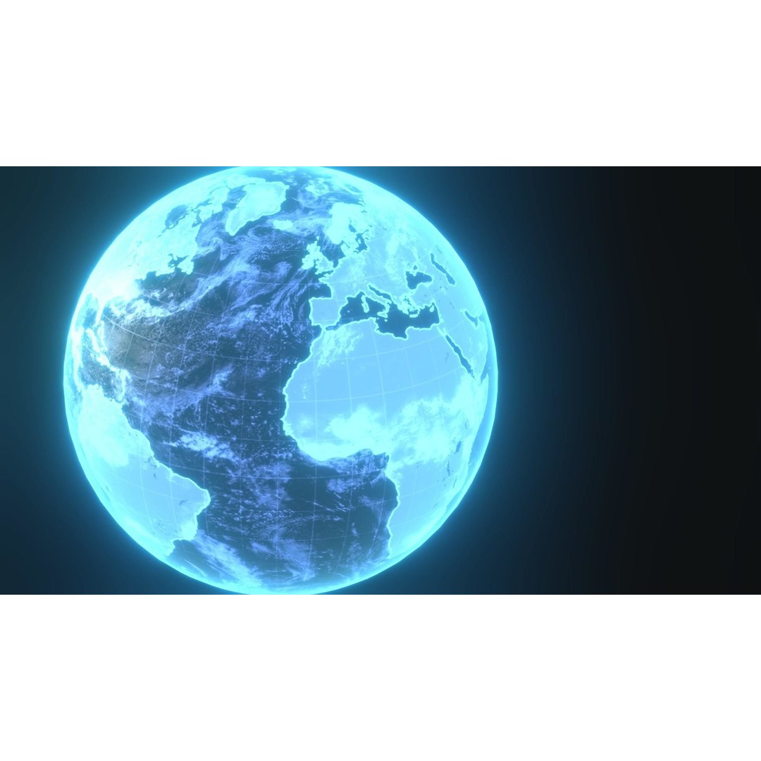 Planet Earth Hologram 3D Model – Low Poly Sci-Fi Asset, FBX, Blender - View 3