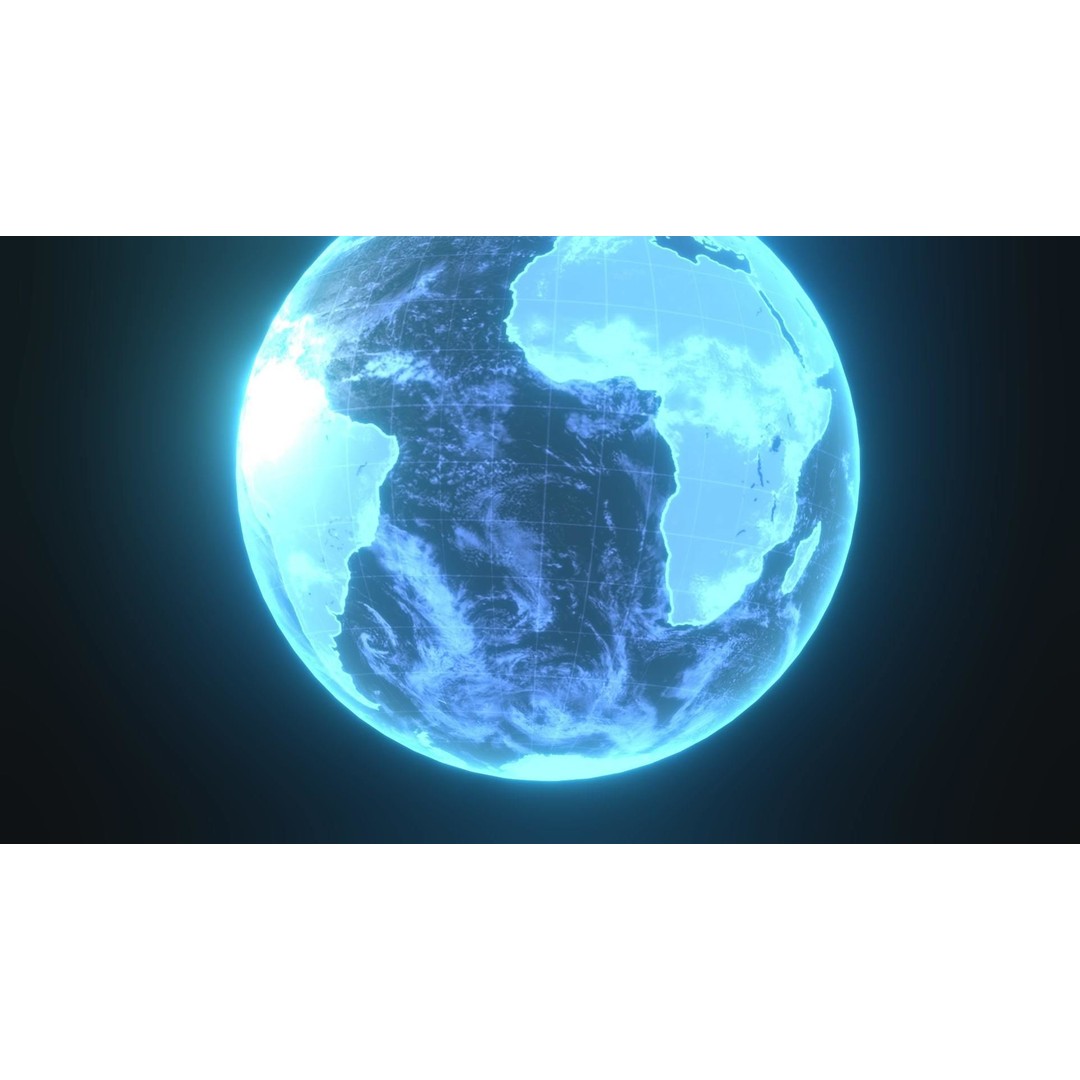 Planet Earth Hologram 3D Model – Low Poly Sci-Fi Asset, FBX, Blender - View 6