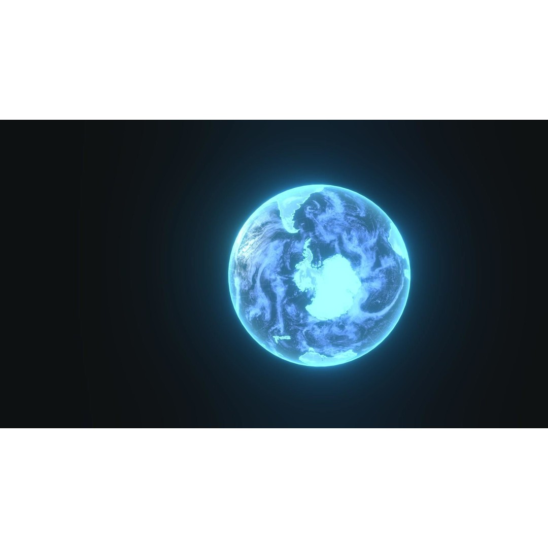 Planet Earth Hologram 3D Model – Low Poly Sci-Fi Asset, FBX, Blender - View 7