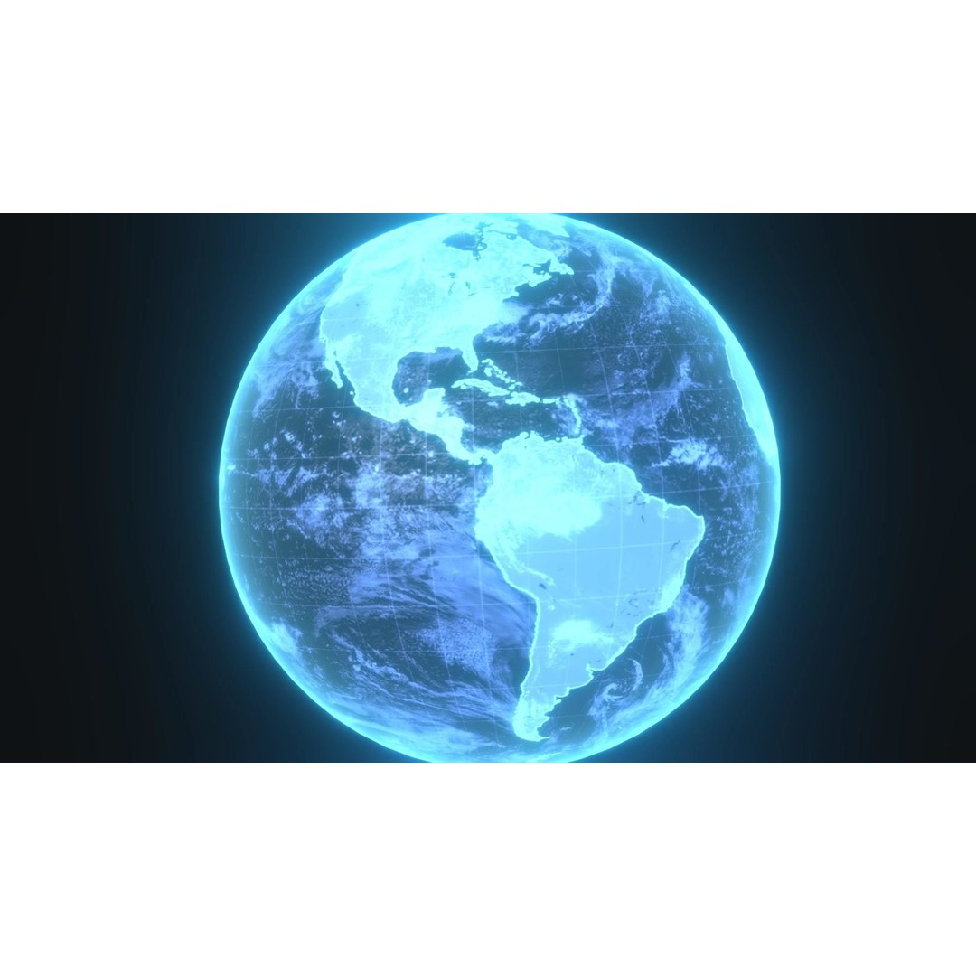 Planet Earth Hologram 3D Model – Low Poly Sci-Fi Asset, FBX, Blender - View 9