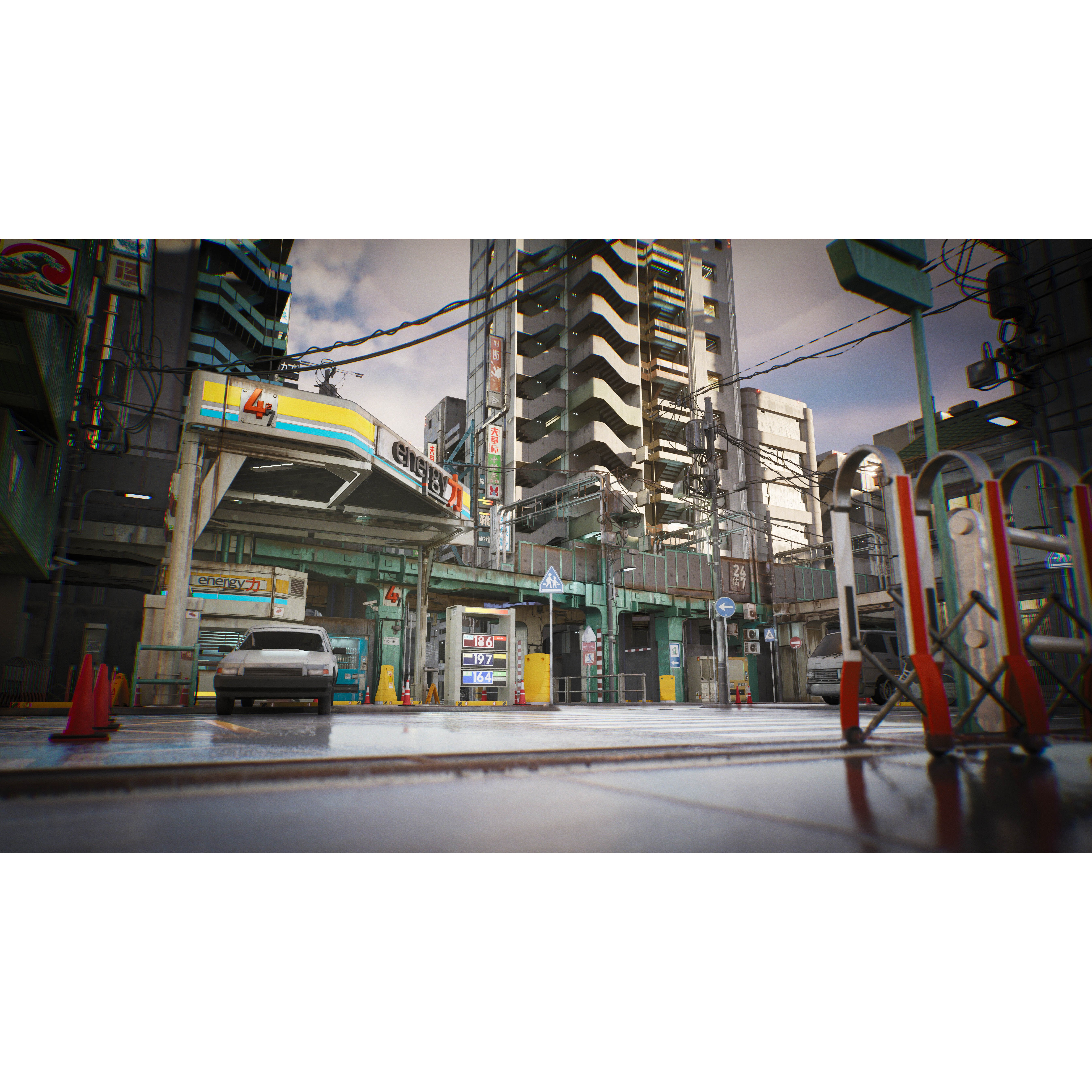 Tokyo Kitbash Set - Low-Poly Game-Ready 3D Model - View 13