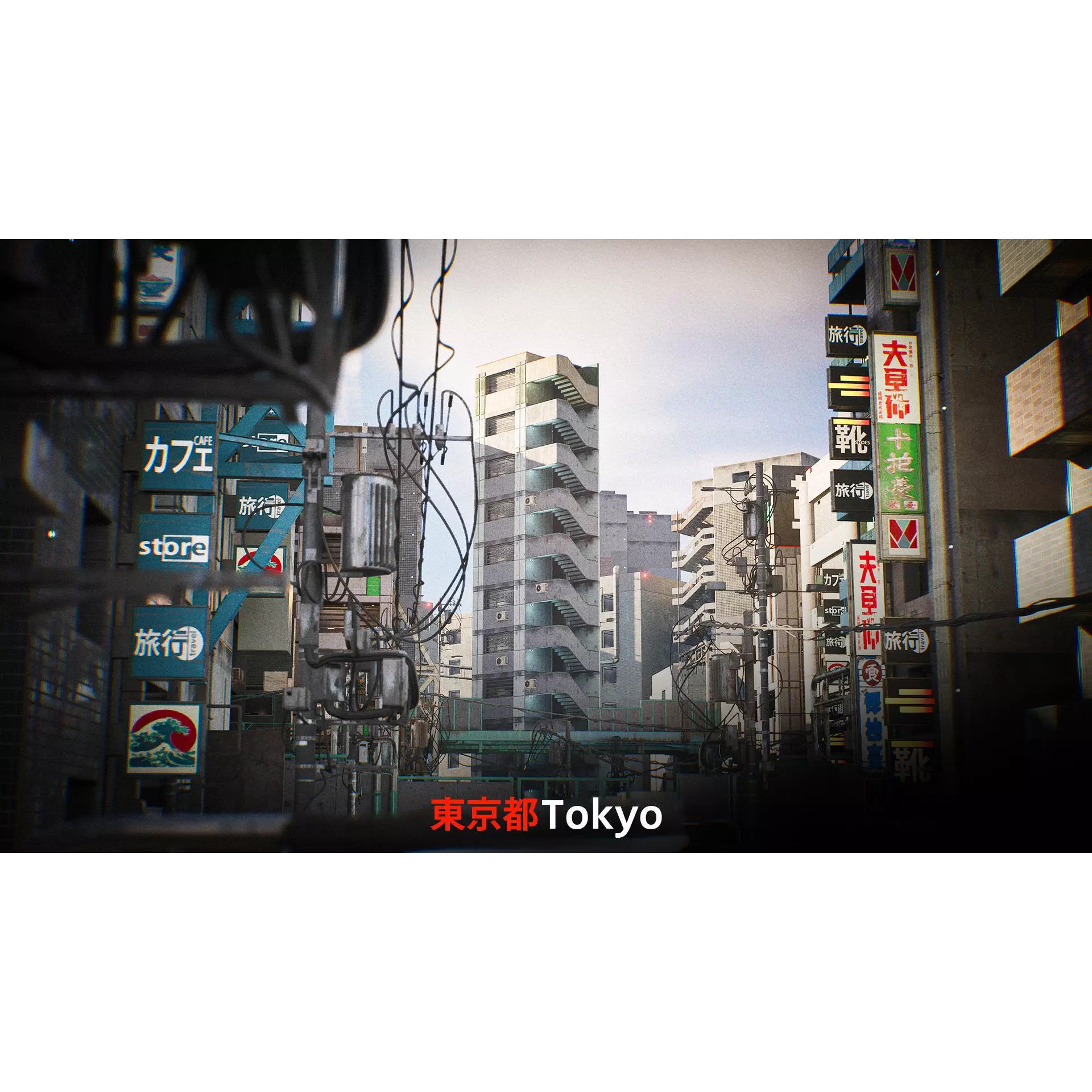 Tokyo Kitbash Set - Low-Poly Game-Ready 3D Model - View 2
