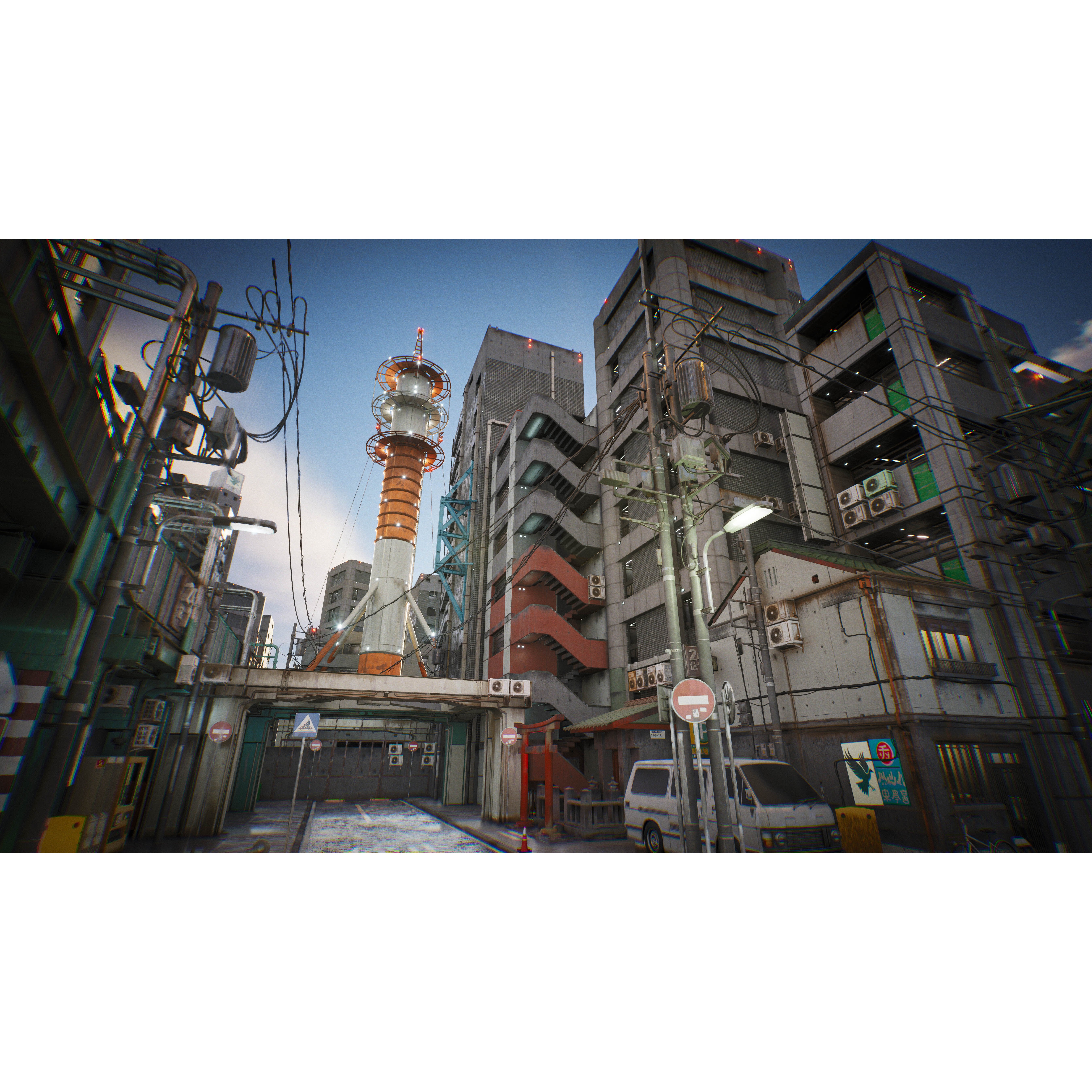 Tokyo Kitbash Set - Low-Poly Game-Ready 3D Model - View 22