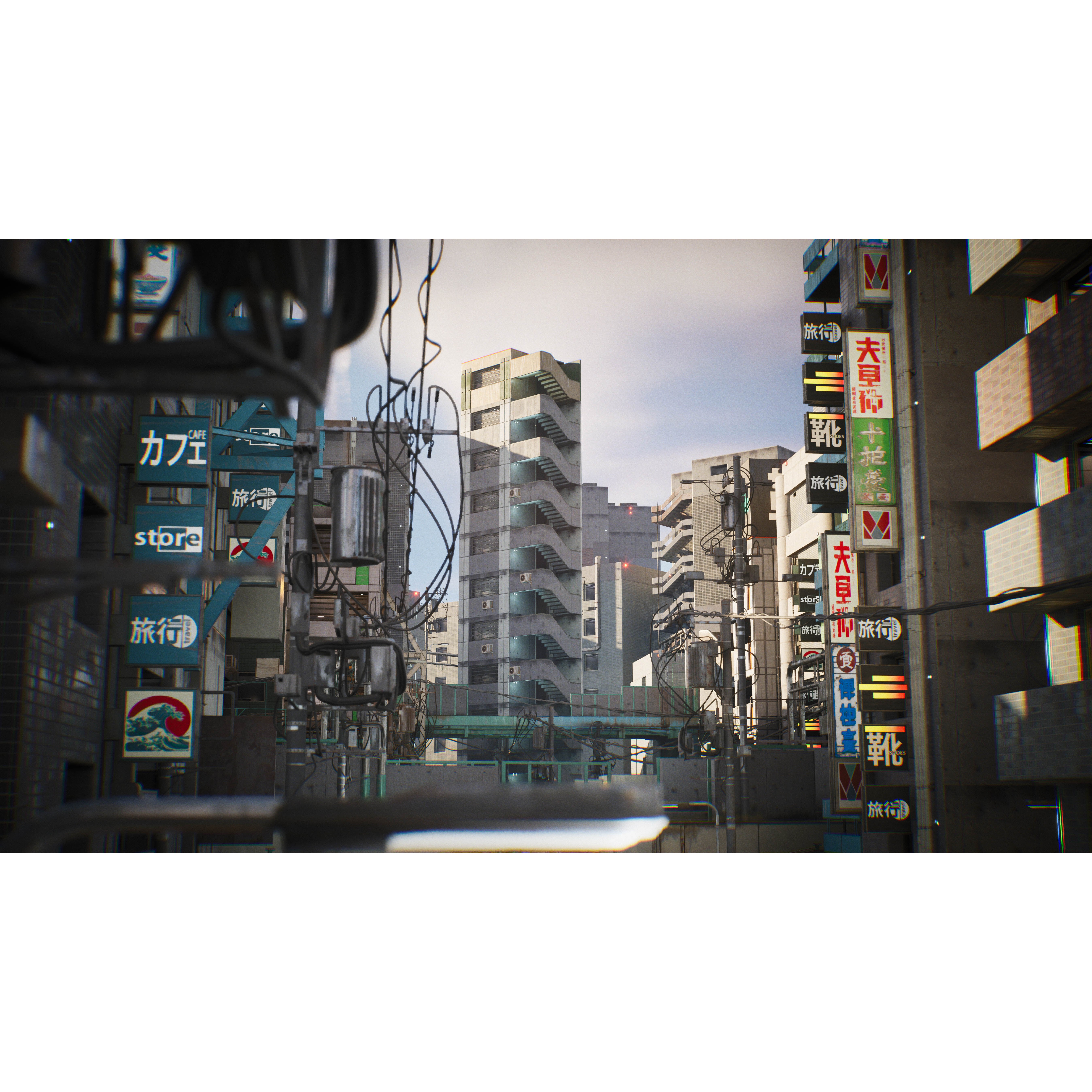 Tokyo Kitbash Set - Low-Poly Game-Ready 3D Model - View 23
