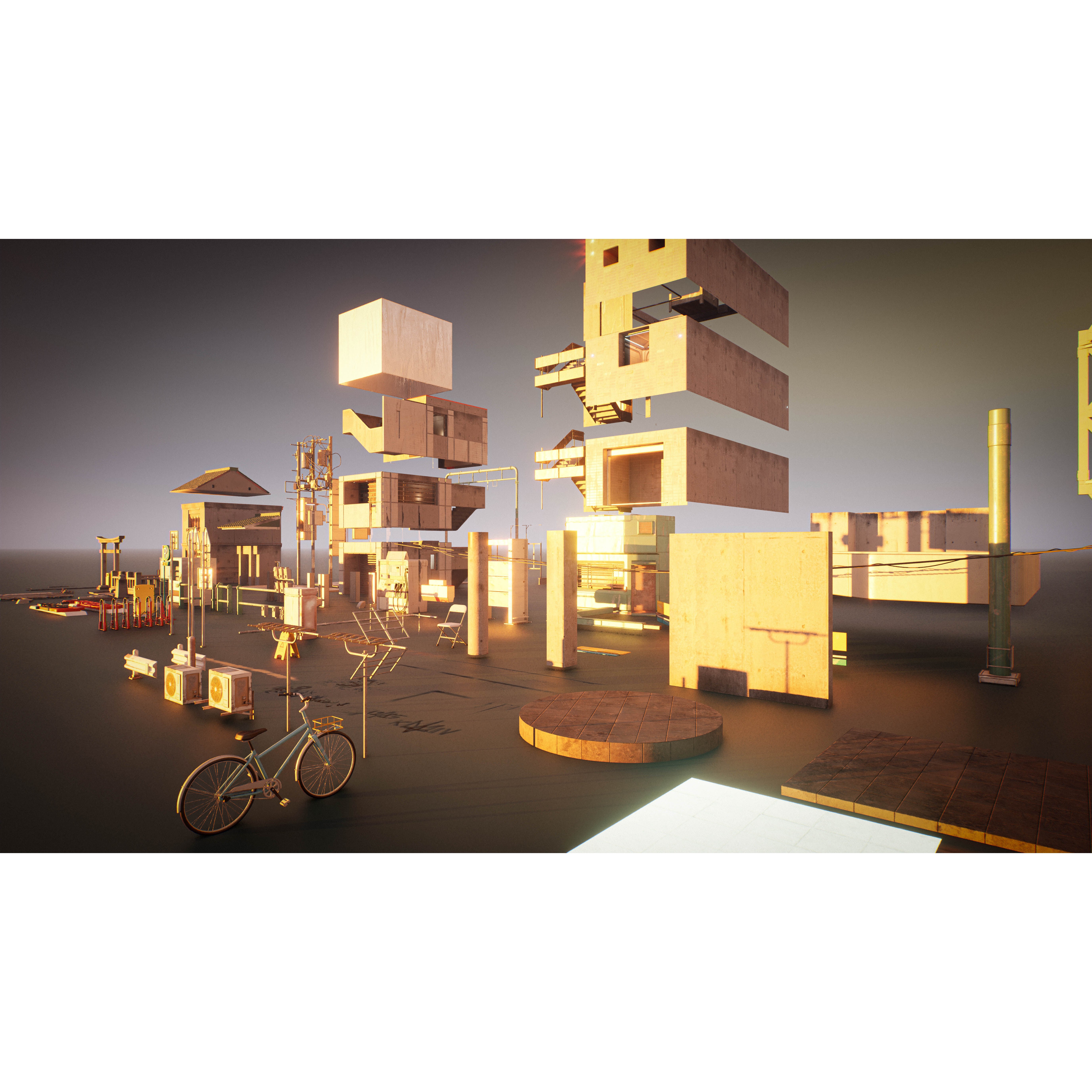 Tokyo Kitbash Set - Low-Poly Game-Ready 3D Model - View 24