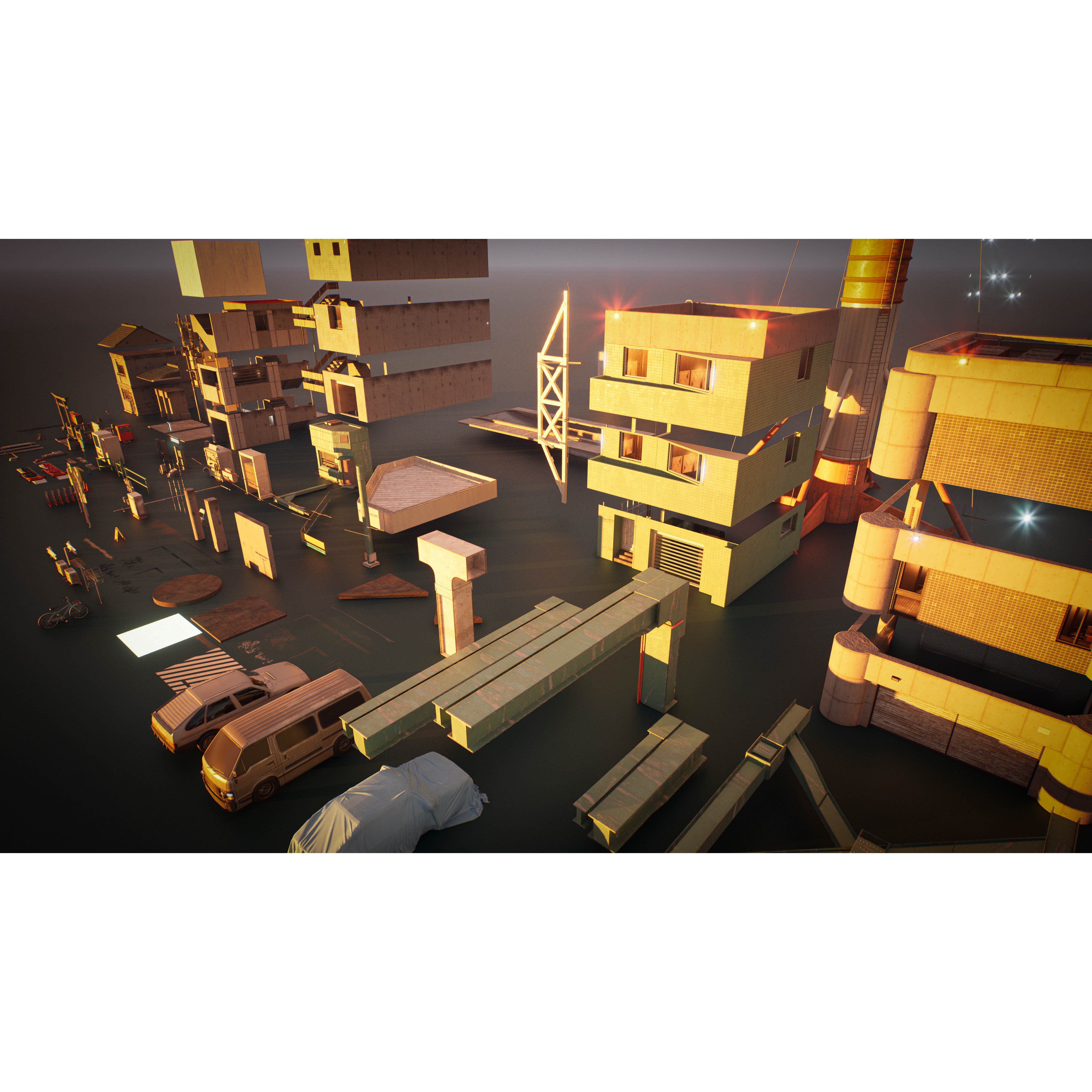 Tokyo Kitbash Set - Low-Poly Game-Ready 3D Model - View 25