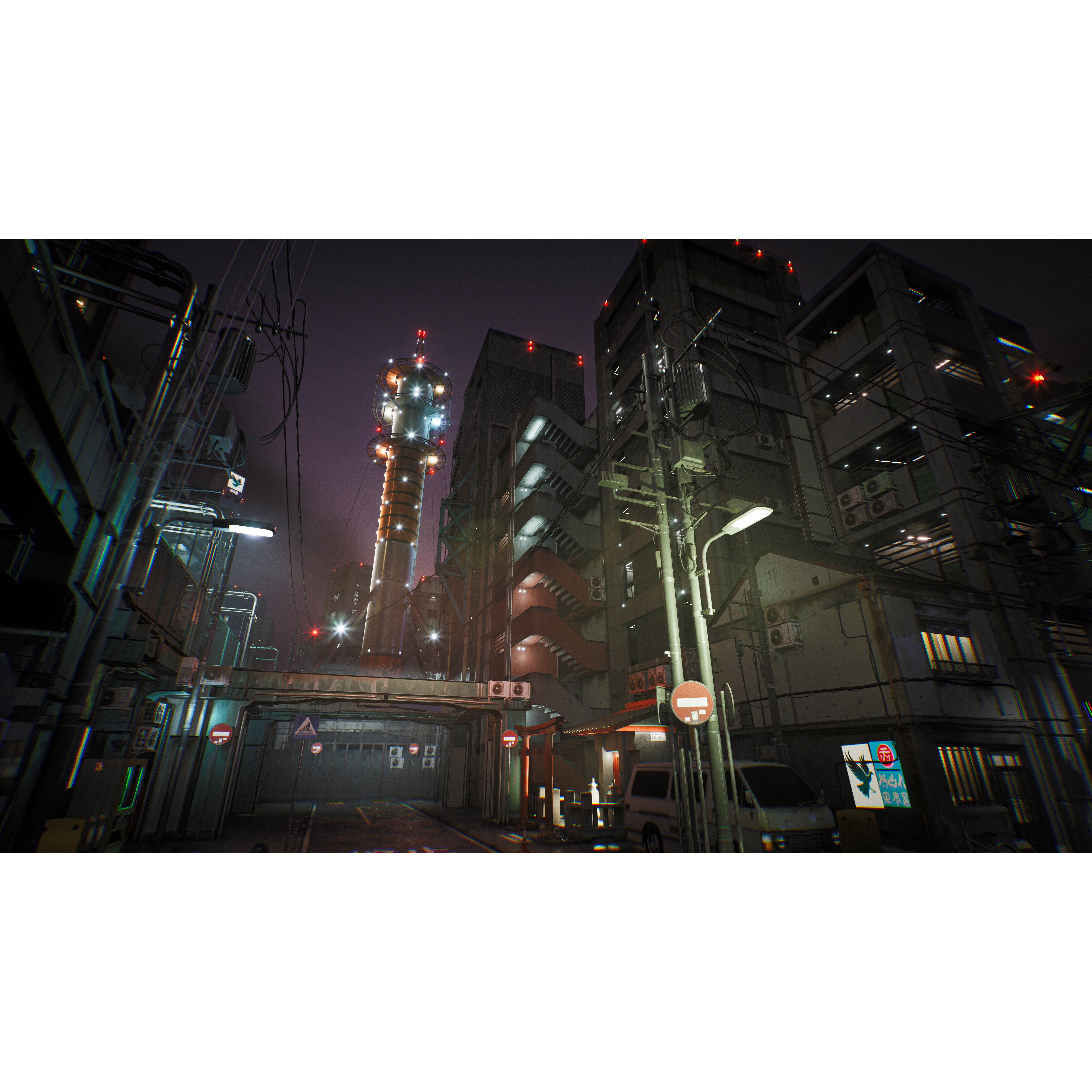 Tokyo Kitbash Set - Low-Poly Game-Ready 3D Model - View 5