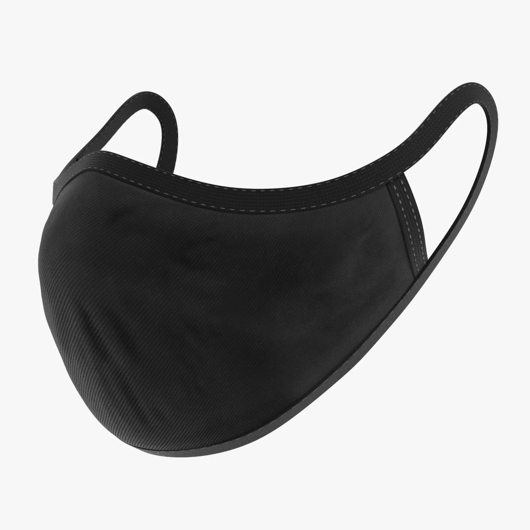 Realistic Face Mask V3 3D Model – Soft Fabric Medical Prop, Blender