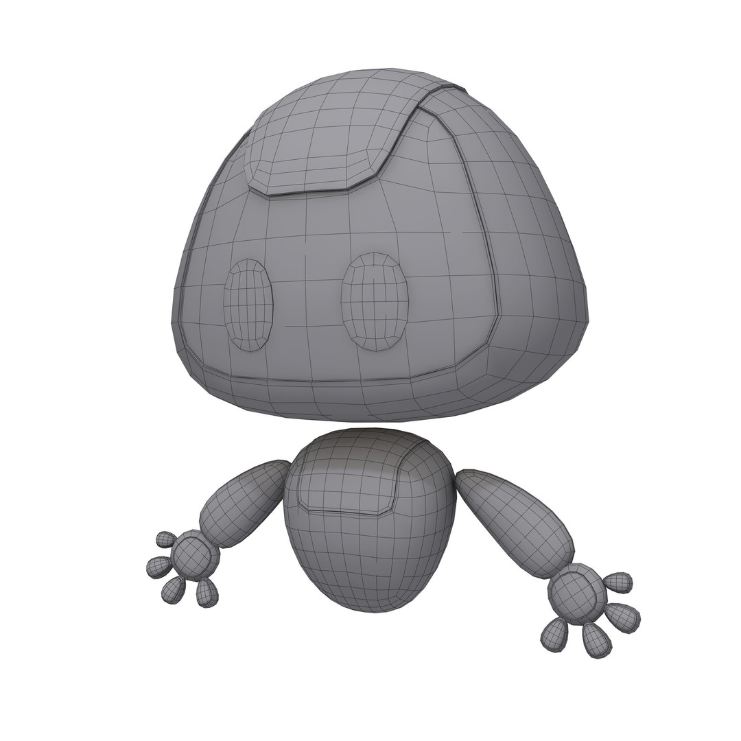 Robot Cartoon 3D Model – Cute Sci-Fi Character for 3D Printing, FBX, OBJ - View 11