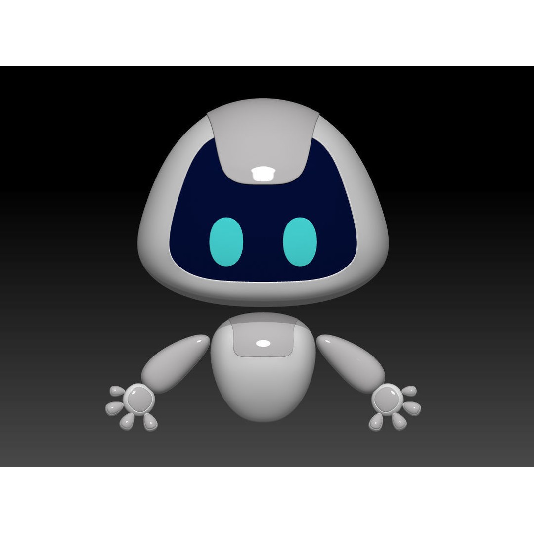 Robot Cartoon 3D Model – Cute Sci-Fi Character for 3D Printing, FBX, OBJ - View 17