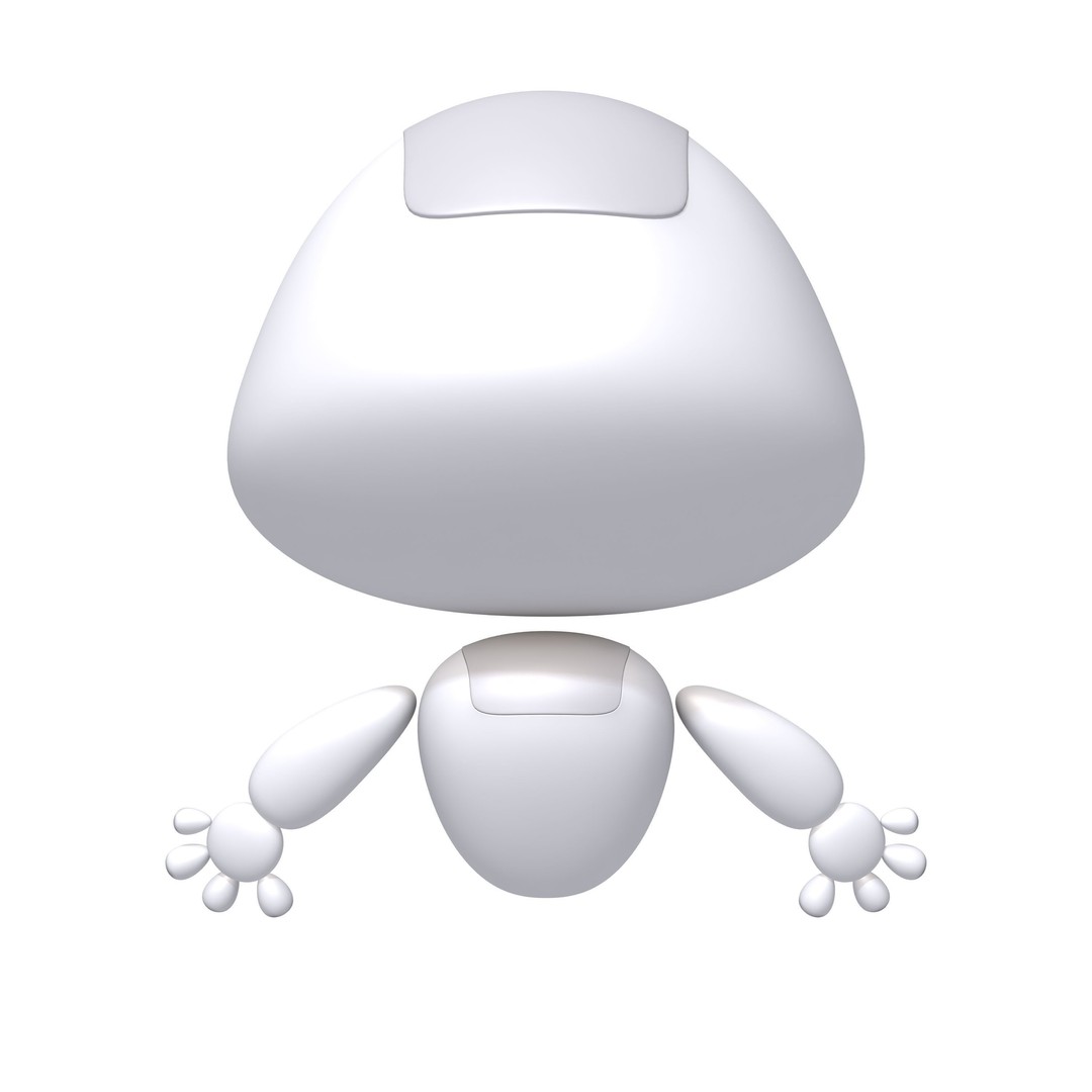 Robot Cartoon 3D Model – Cute Sci-Fi Character for 3D Printing, FBX, OBJ - View 4