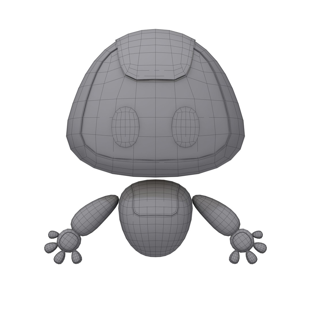 Robot Cartoon 3D Model – Cute Sci-Fi Character for 3D Printing, FBX, OBJ - View 7