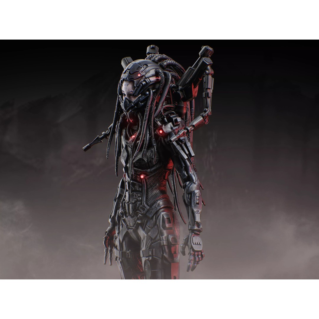 Sci-Fi Female Assault Cyborg 3D Model – Low Poly Rigged Character, FBX - View 10