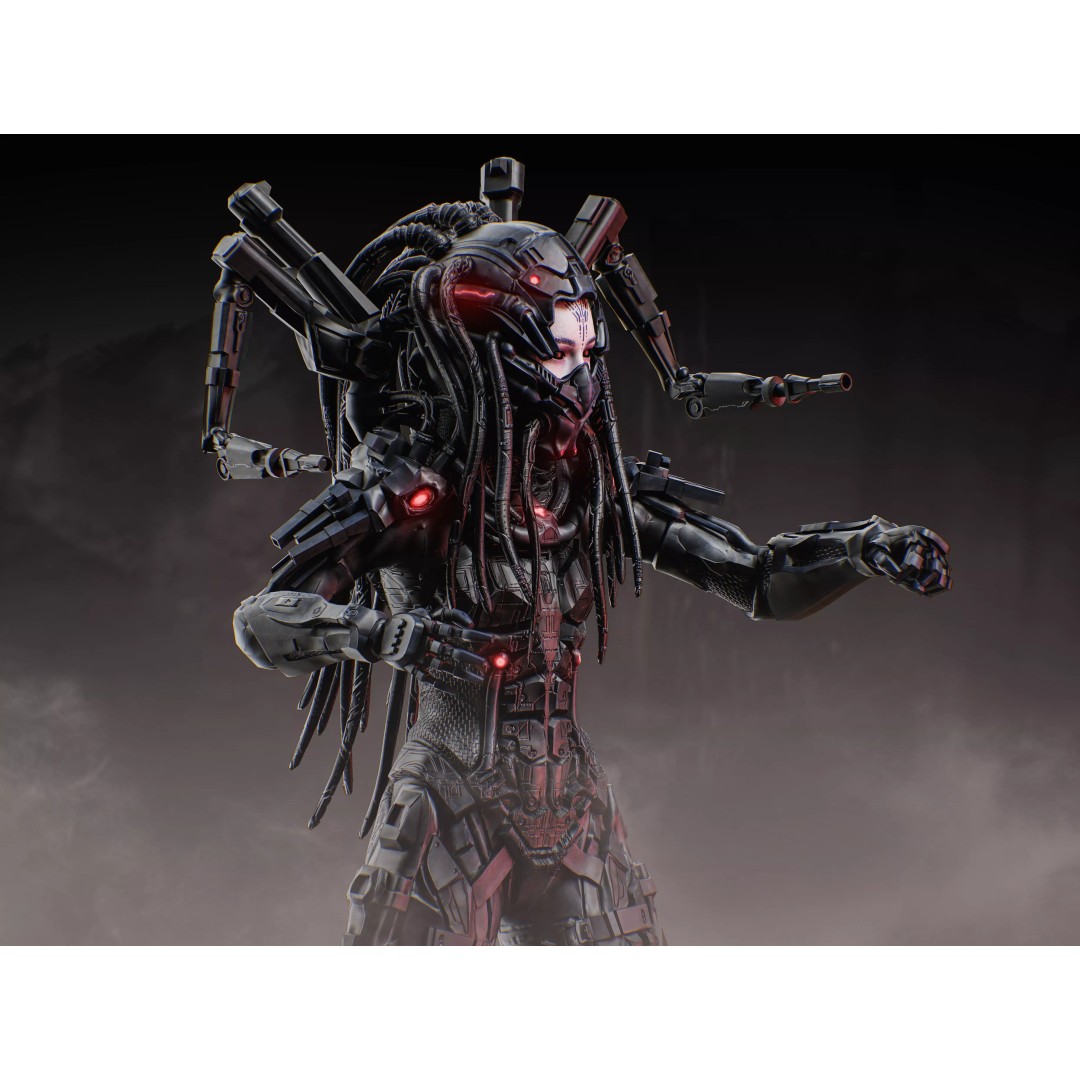 Sci-Fi Female Assault Cyborg 3D Model – Low Poly Rigged Character, FBX - View 12
