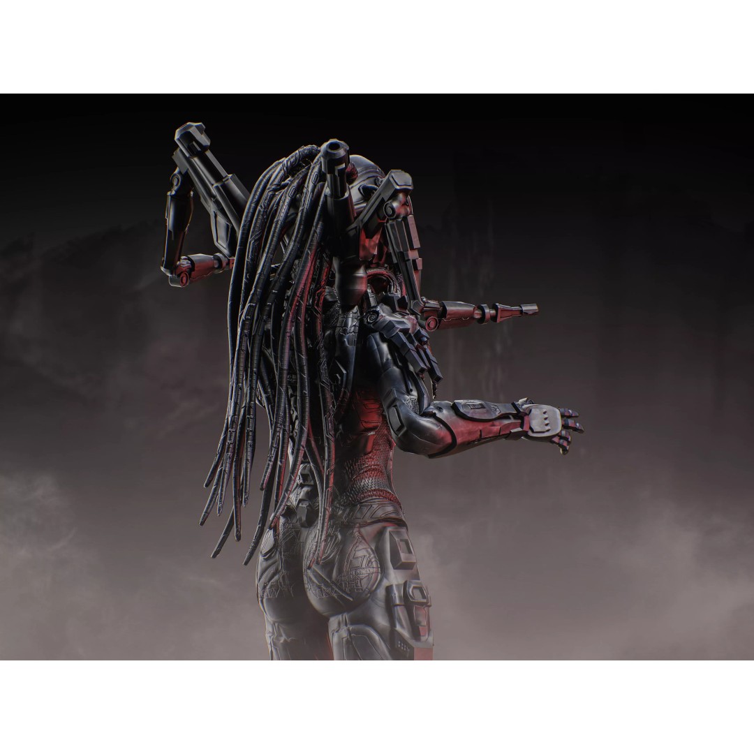 Sci-Fi Female Assault Cyborg 3D Model – Low Poly Rigged Character, FBX - View 5