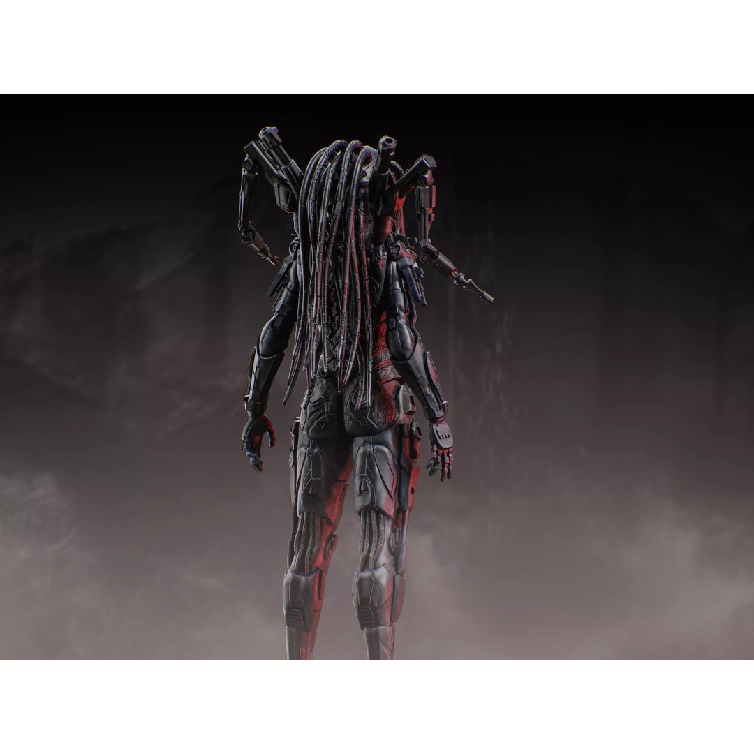 Sci-Fi Female Assault Cyborg 3D Model – Low Poly Rigged Character, FBX - View 9