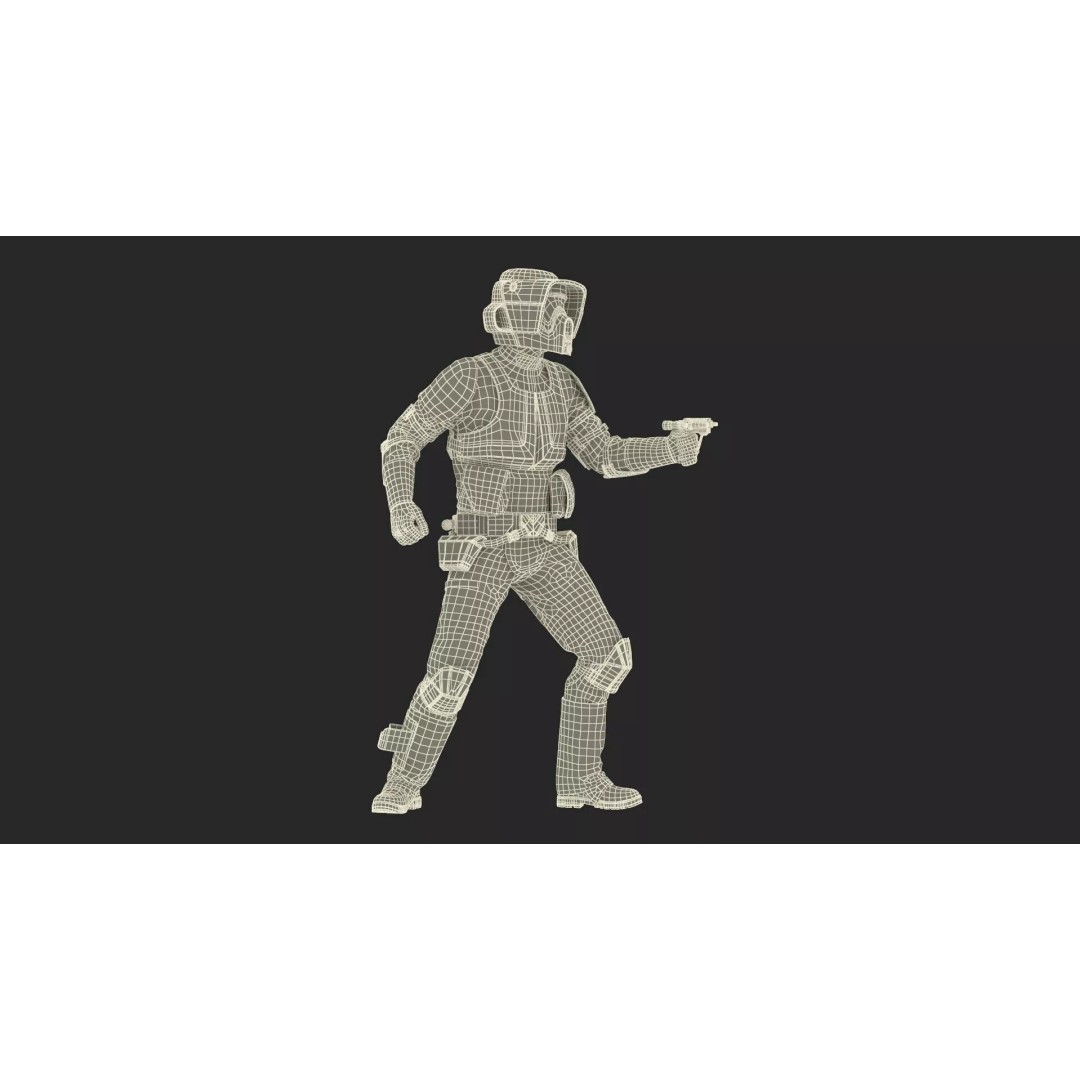 Star Wars Tactical Trooper 3D Model – Firing Pose with Blaster, FBX - View 18