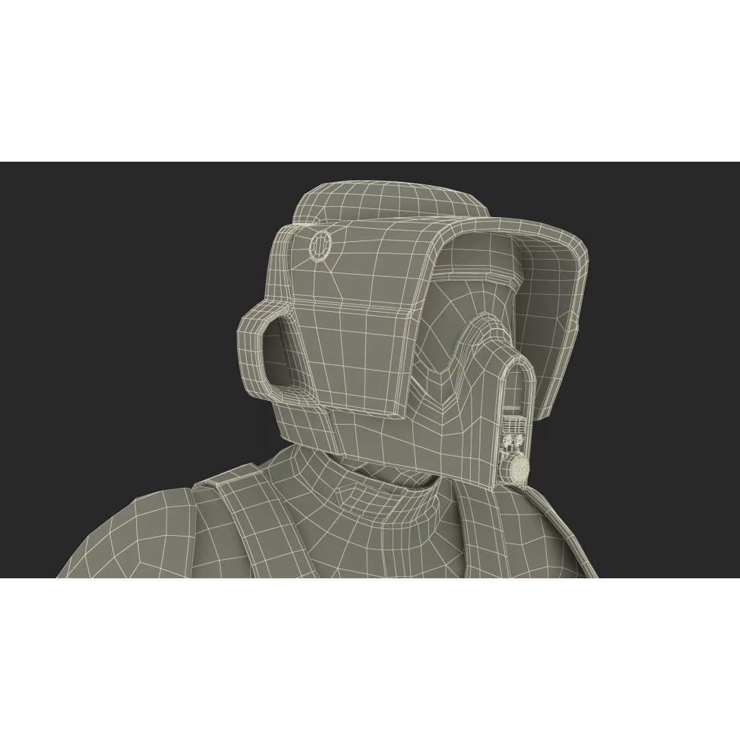Star Wars Tactical Trooper 3D Model – Firing Pose with Blaster, FBX - View 19