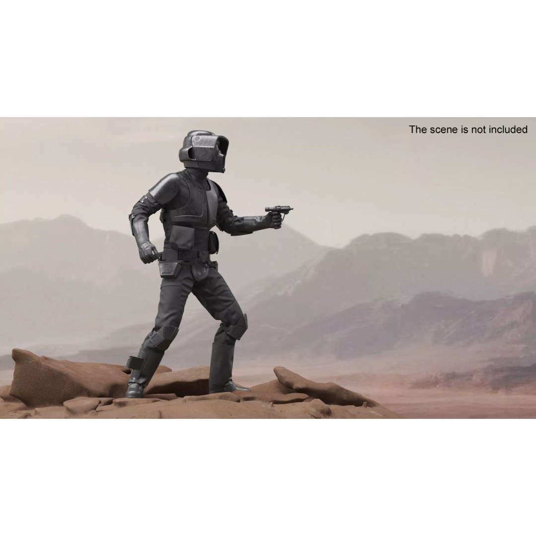 Star Wars Tactical Trooper 3D Model – Firing Pose with Blaster, FBX - View 4