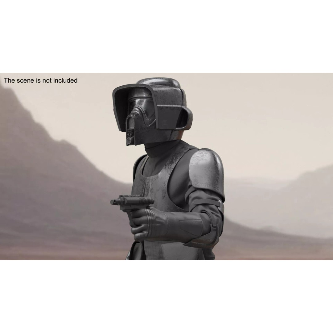 Star Wars Tactical Trooper 3D Model – Firing Pose with Blaster, FBX - View 5