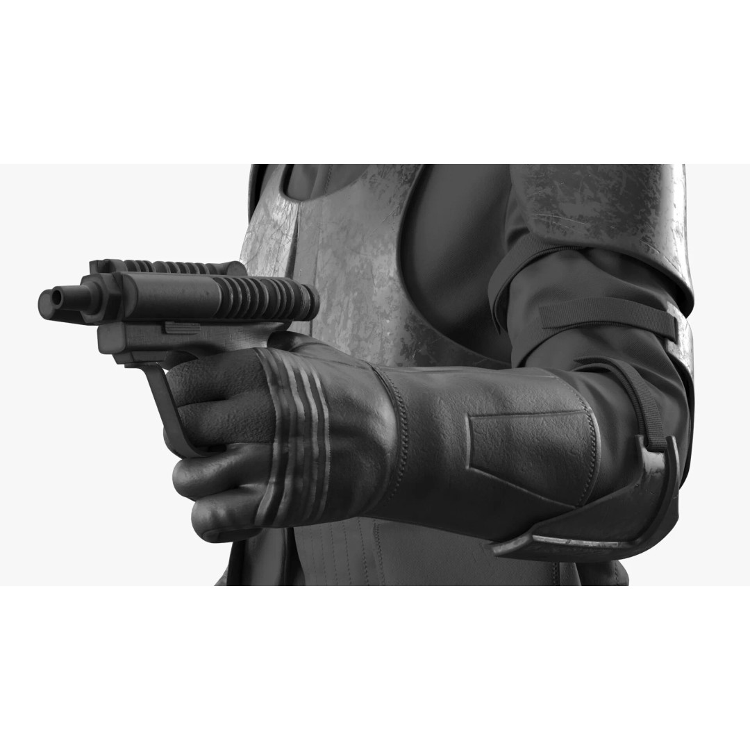 Star Wars Tactical Trooper 3D Model – Firing Pose with Blaster, FBX - View 7