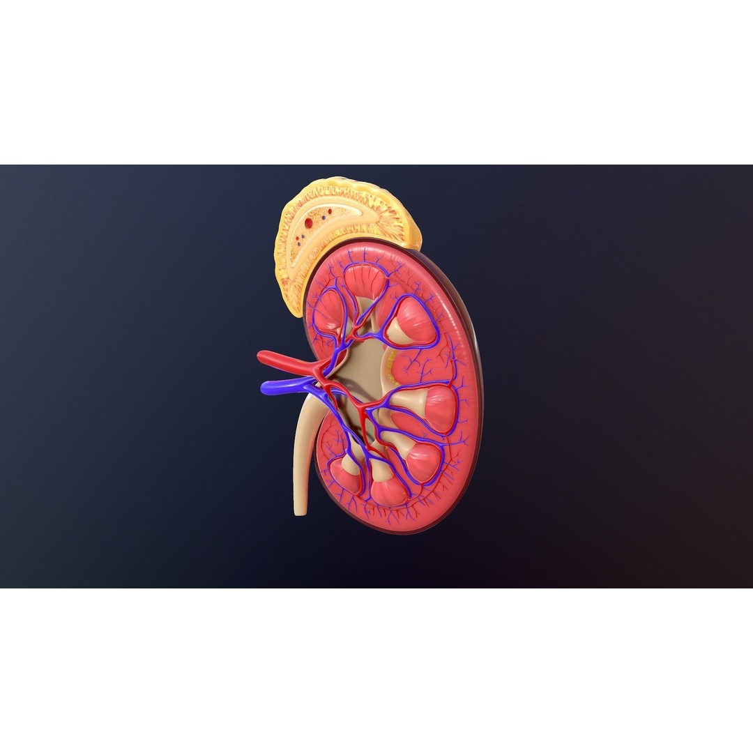 Human Kidney 3D Model – Anatomical PBR Asset, FBX, OBJ - View 10