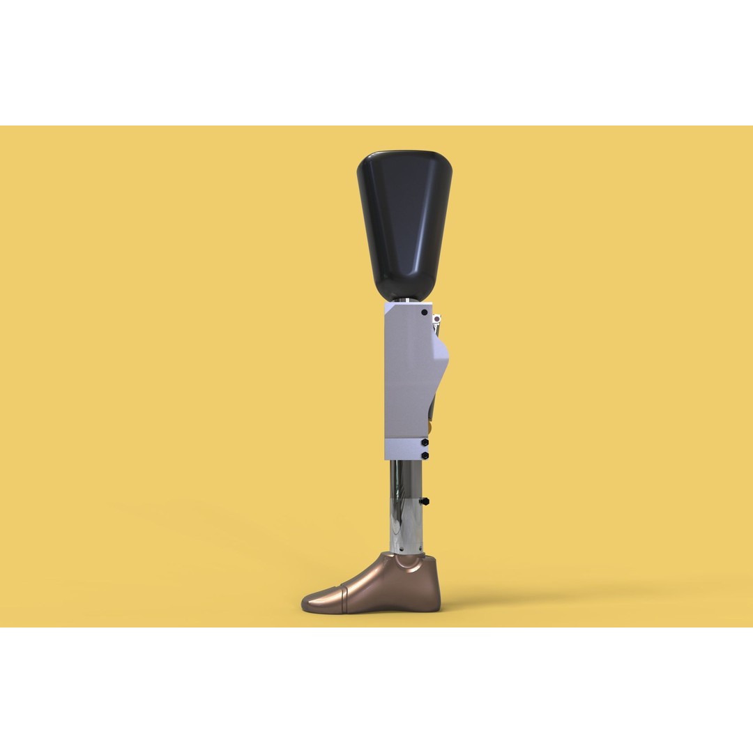 Artificial Pneumatic Prosthetic Leg 3D Model – PBR Medical Asset, Multiple Formats - View 10