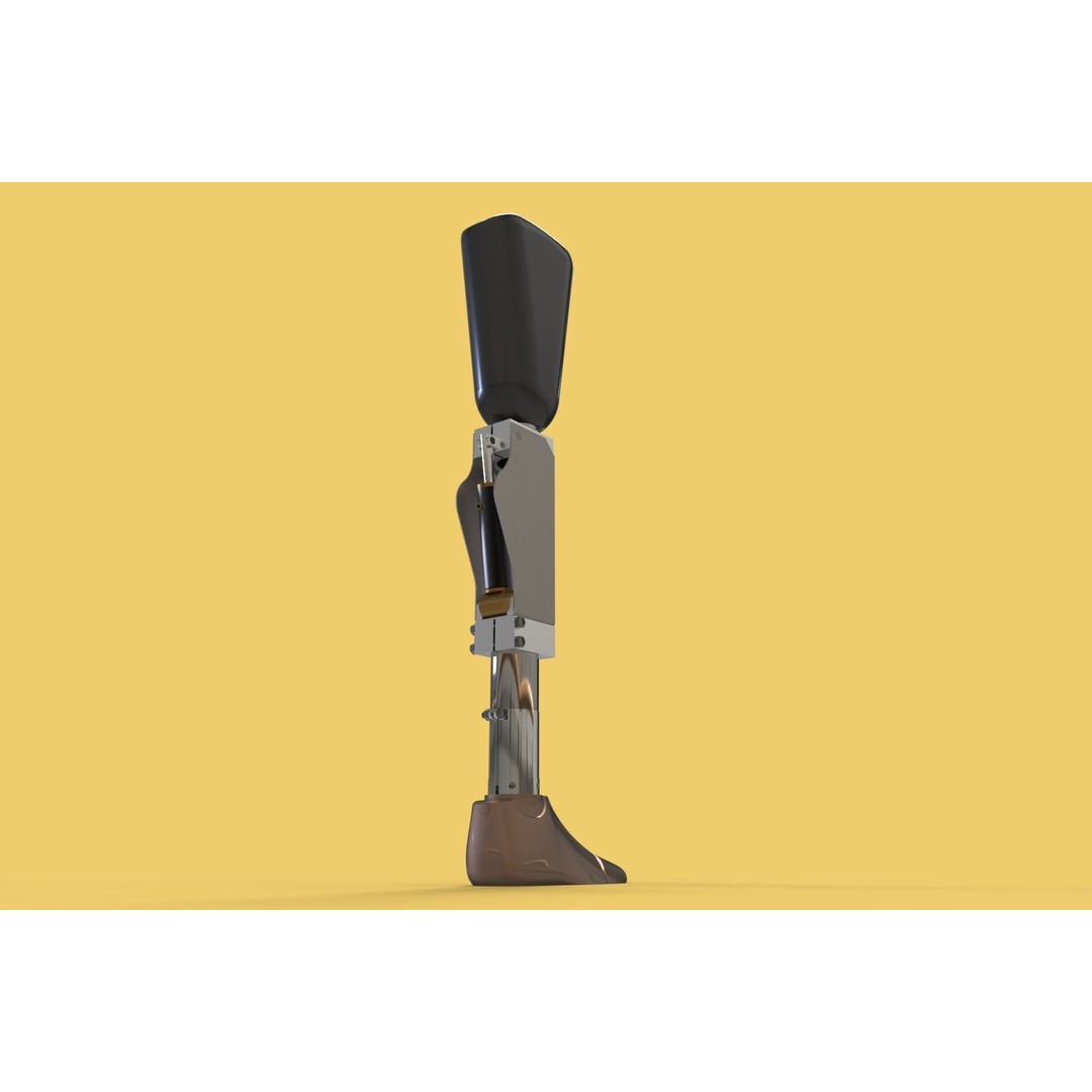 Artificial Pneumatic Prosthetic Leg 3D Model – PBR Medical Asset, Multiple Formats - View 12