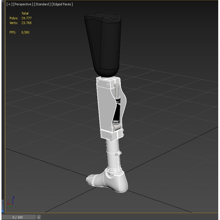 Artificial Pneumatic Prosthetic Leg 3D Model – PBR Medical Asset, Multiple Formats - View 14
