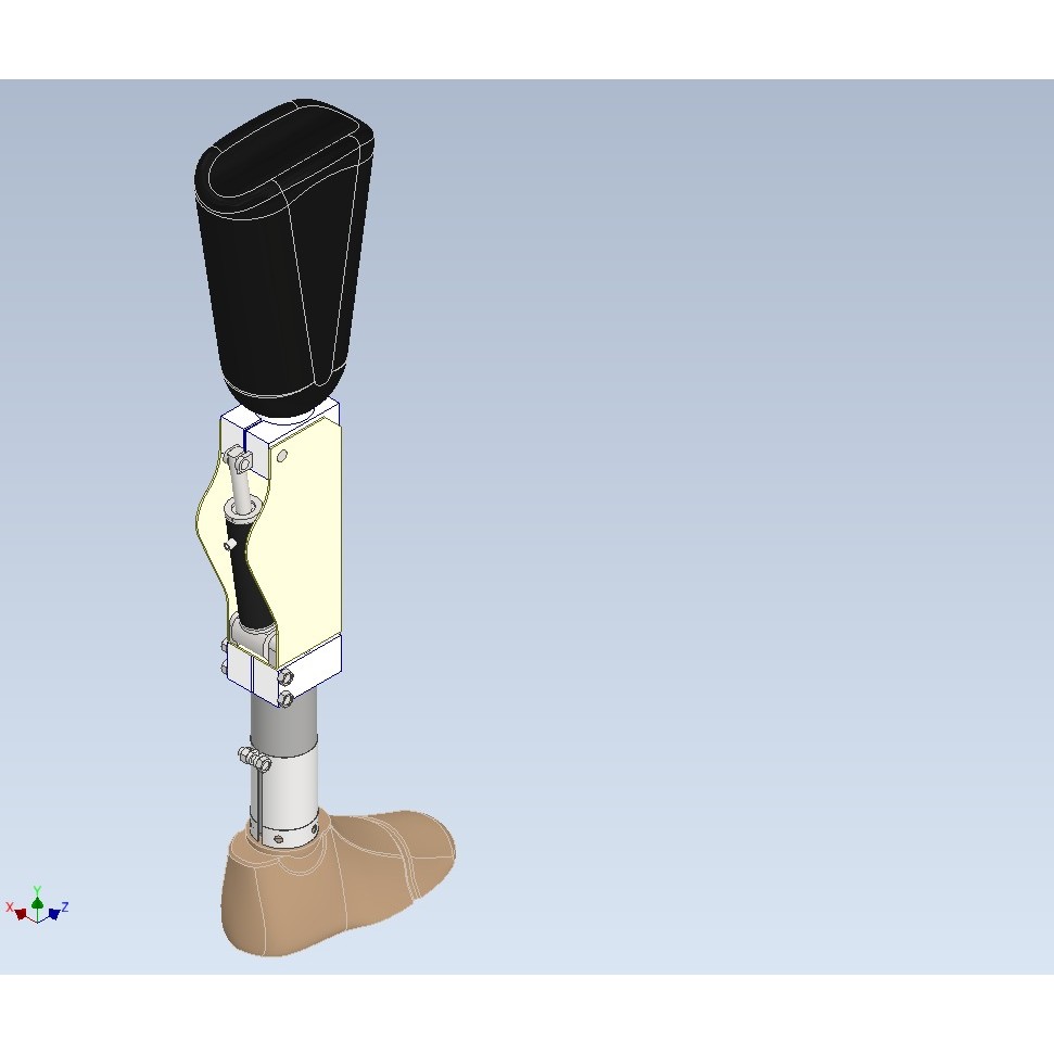 Artificial Pneumatic Prosthetic Leg 3D Model – PBR Medical Asset, Multiple Formats - View 16