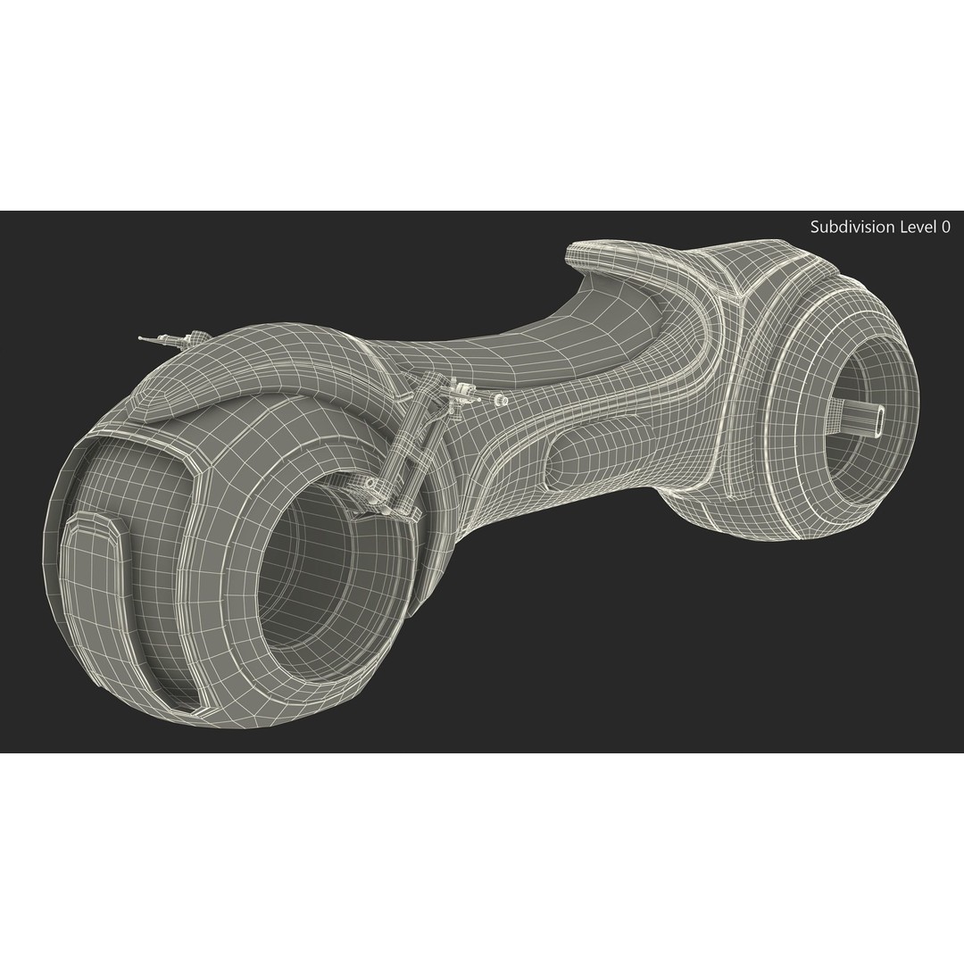 Cyber Bike 3D Model – Futuristic Rigged Vehicle, PBR Textures - View 12