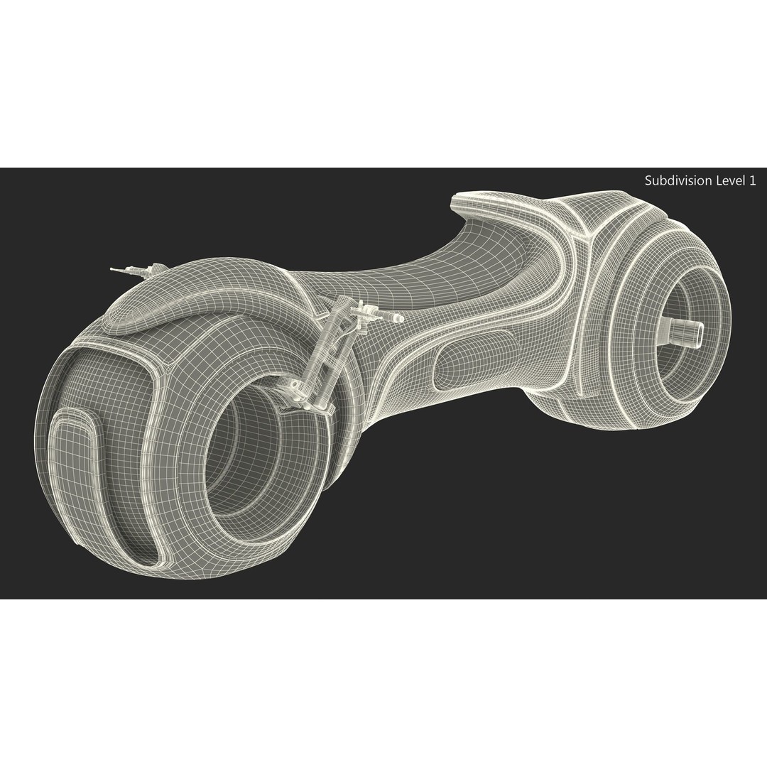 Cyber Bike 3D Model – Futuristic Rigged Vehicle, PBR Textures - View 13
