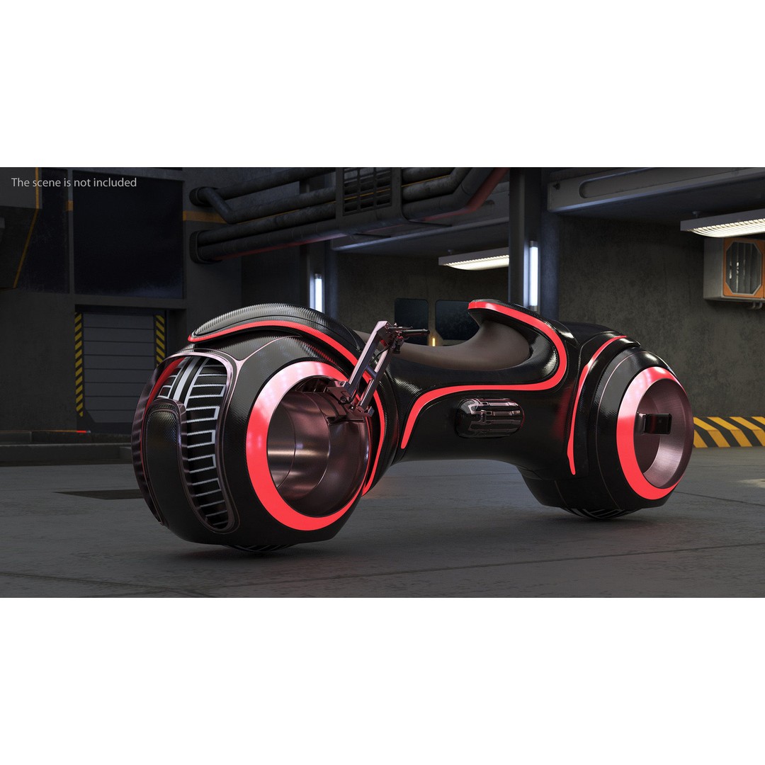 Cyber Bike 3D Model – Futuristic Rigged Vehicle, PBR Textures - View 2