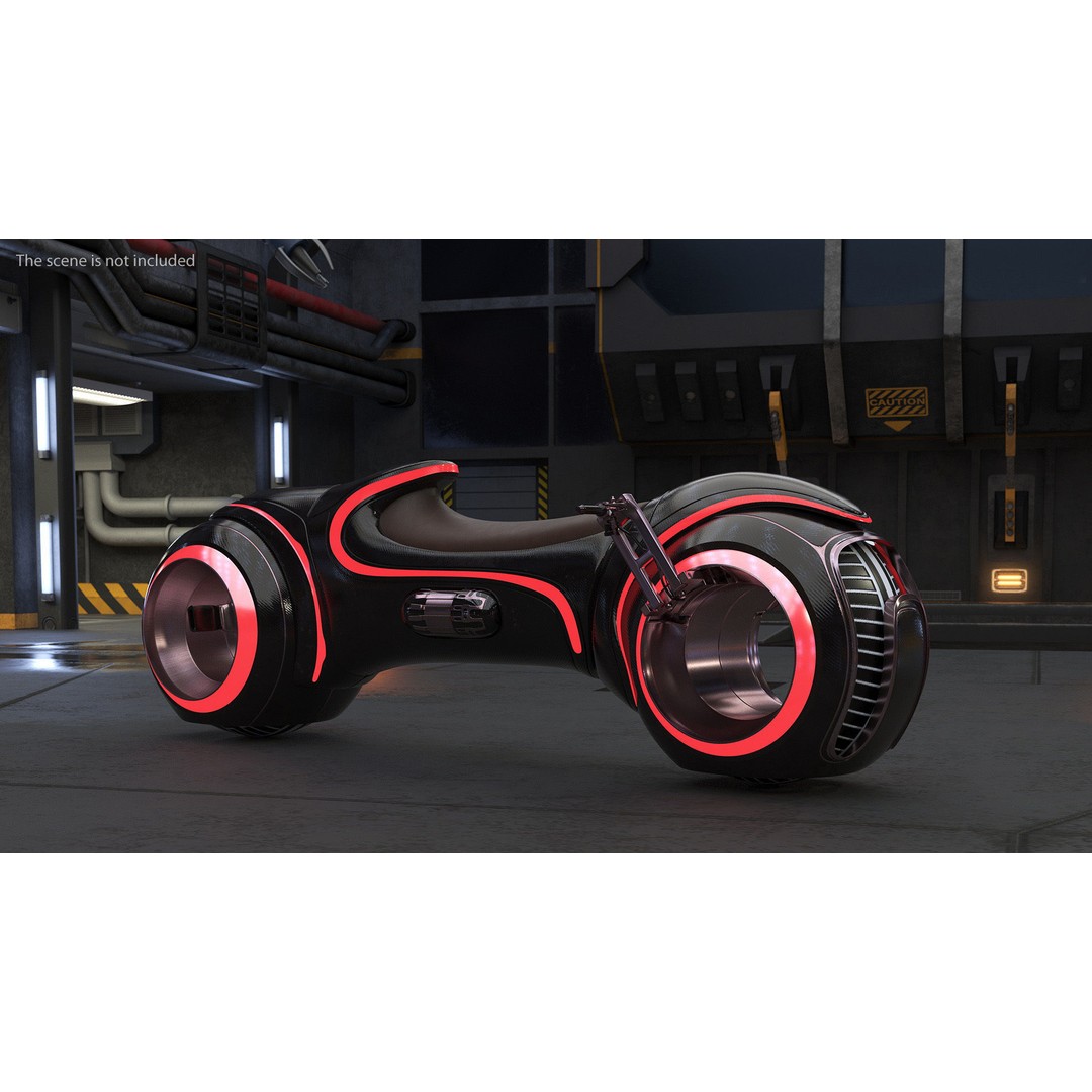 Cyber Bike 3D Model – Futuristic Rigged Vehicle, PBR Textures - View 3
