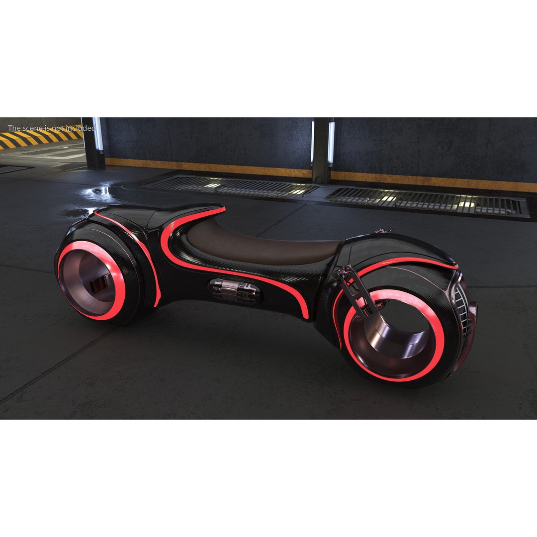 Cyber Bike 3D Model – Futuristic Rigged Vehicle, PBR Textures - View 4