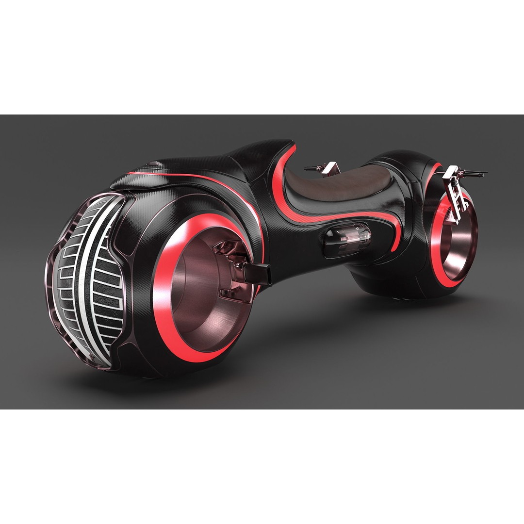 Cyber Bike 3D Model – Futuristic Rigged Vehicle, PBR Textures - View 5