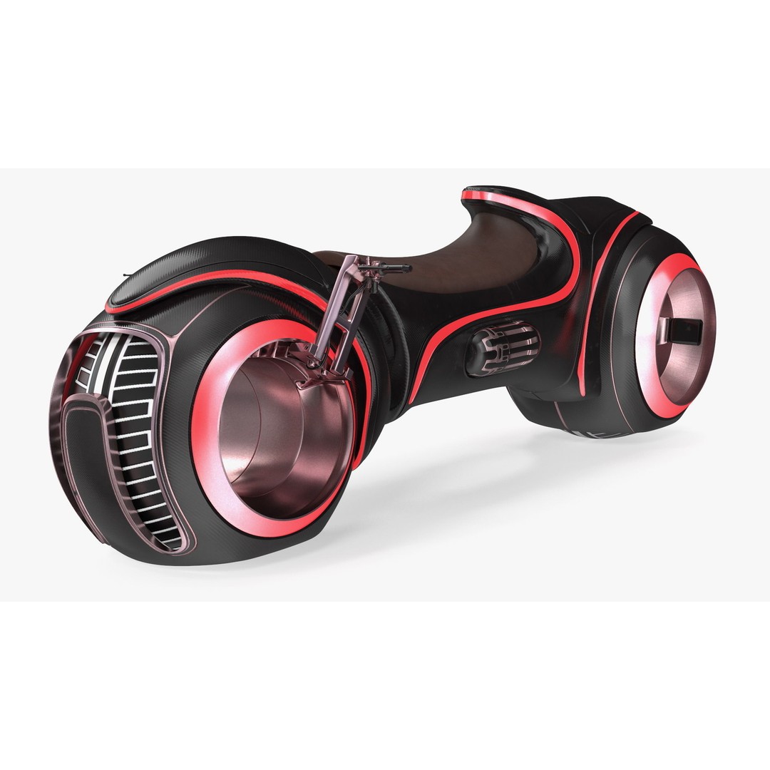 Cyber Bike 3D Model – Futuristic Rigged Vehicle, PBR Textures - View 7