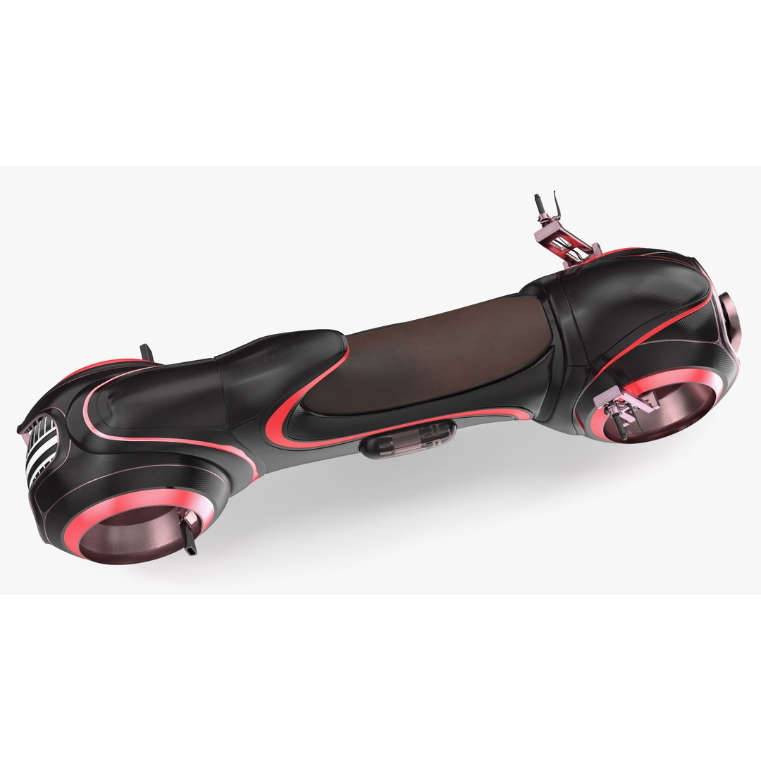 Cyber Bike 3D Model – Futuristic Rigged Vehicle, PBR Textures - View 8